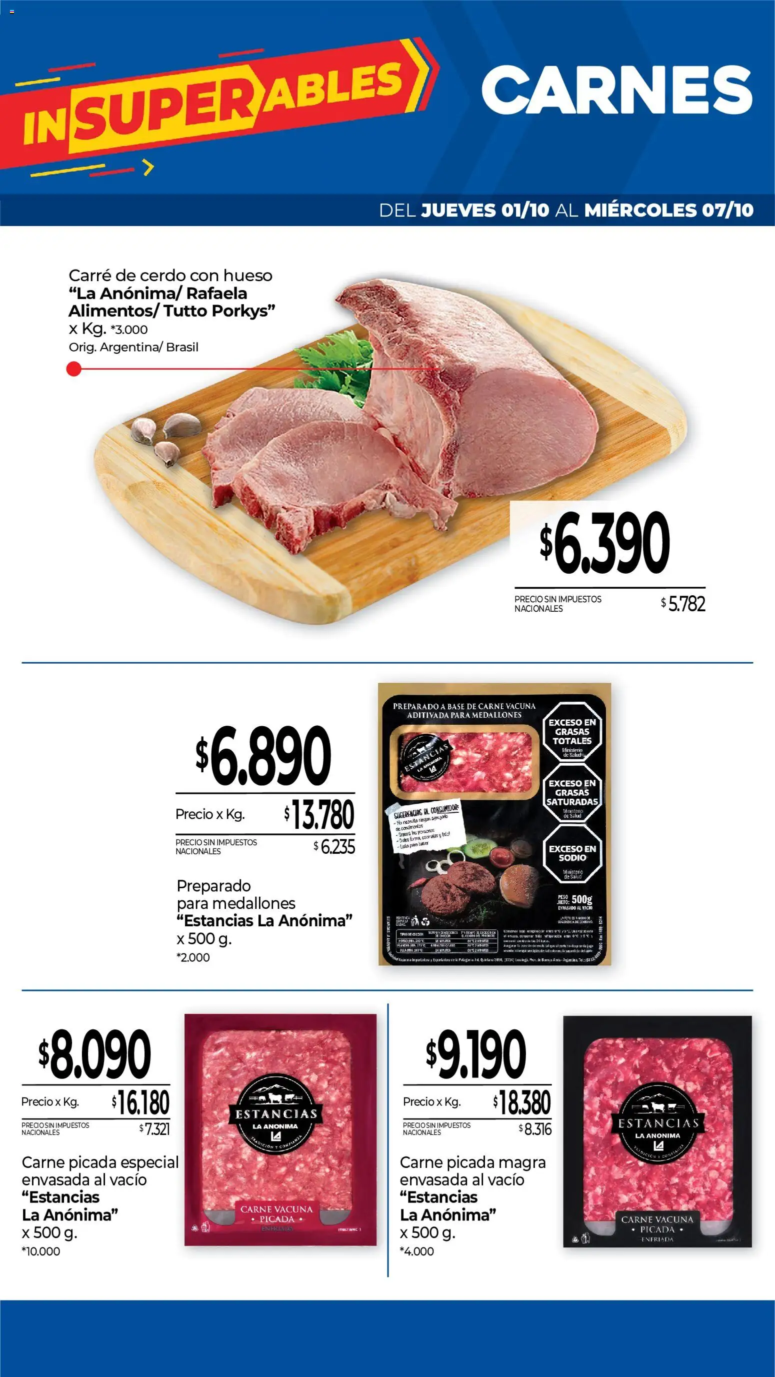 La Anonima - Frescos │ válido desde el 01/10/2026 | Página: 3 | Productos: Peso, Carne, Cerdo, Carne picada