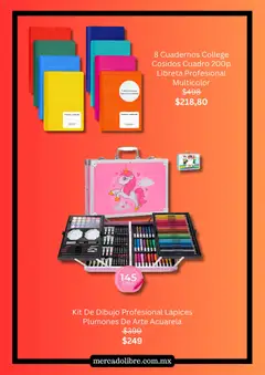 Vista previa de Mercado Libre catálogo, nuevo folleto de la tienda, válido en México a partir del 03/08/2026 | Página: 5 | Productos: Cuadro, Cuadernos