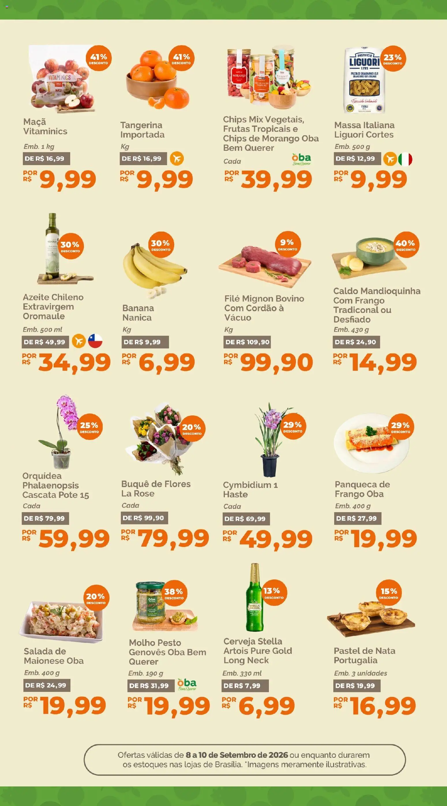 Oba Hortifruti Folheto - válido de 08/09/2026 | Página: 6 | Produtos: Nata, Massa, Maionese, Azeite