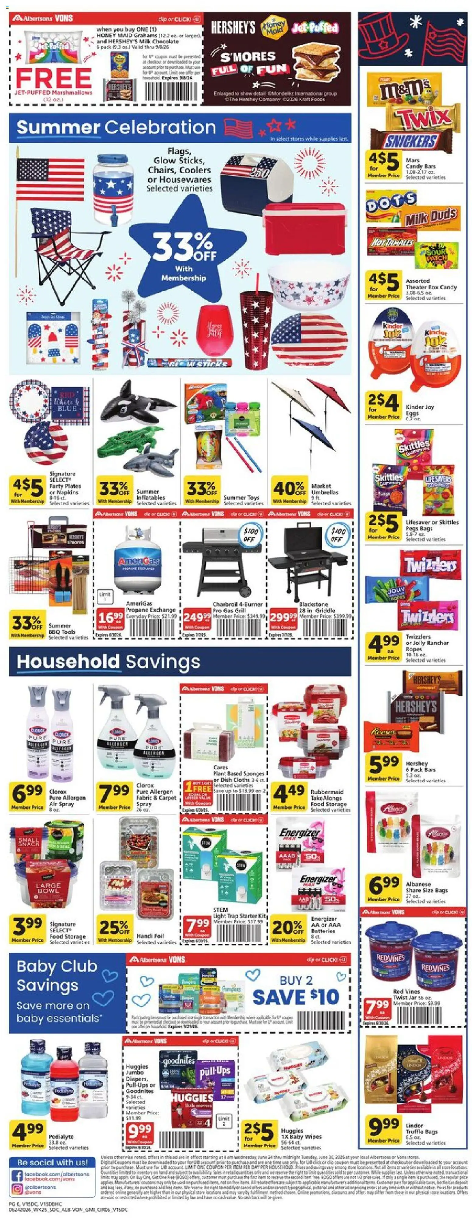 Vons Weekly Ad - valid from 06/24/2026 | Page: 7 | Products: Box, Carpet, Griddle, Milk