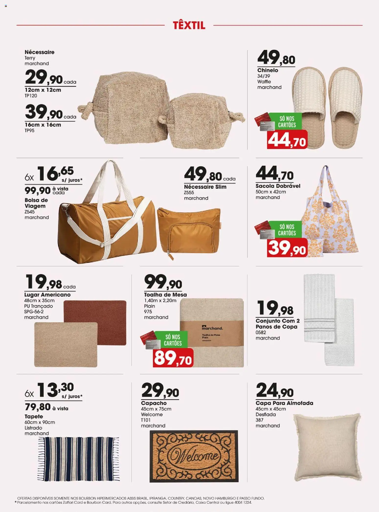 Zaffari Folheto - válido de 03/09/2026 | Página: 8 | Produtos: Almofada, Necessaire, Copa, Sacola