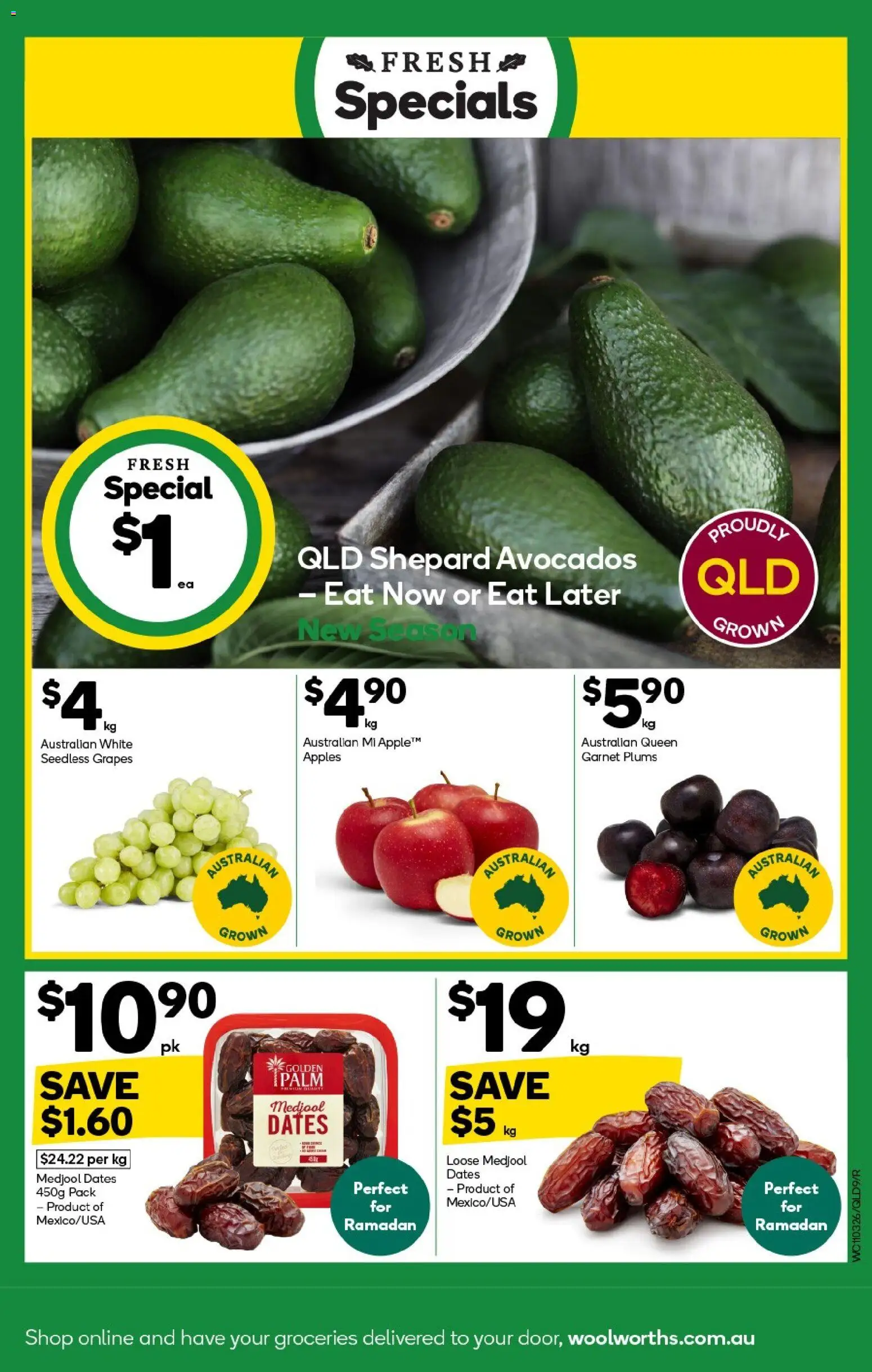 Woolworths catalogue - valid from 11.03.2026 | Page: 9 | Products: Apples, Grapes, Plums