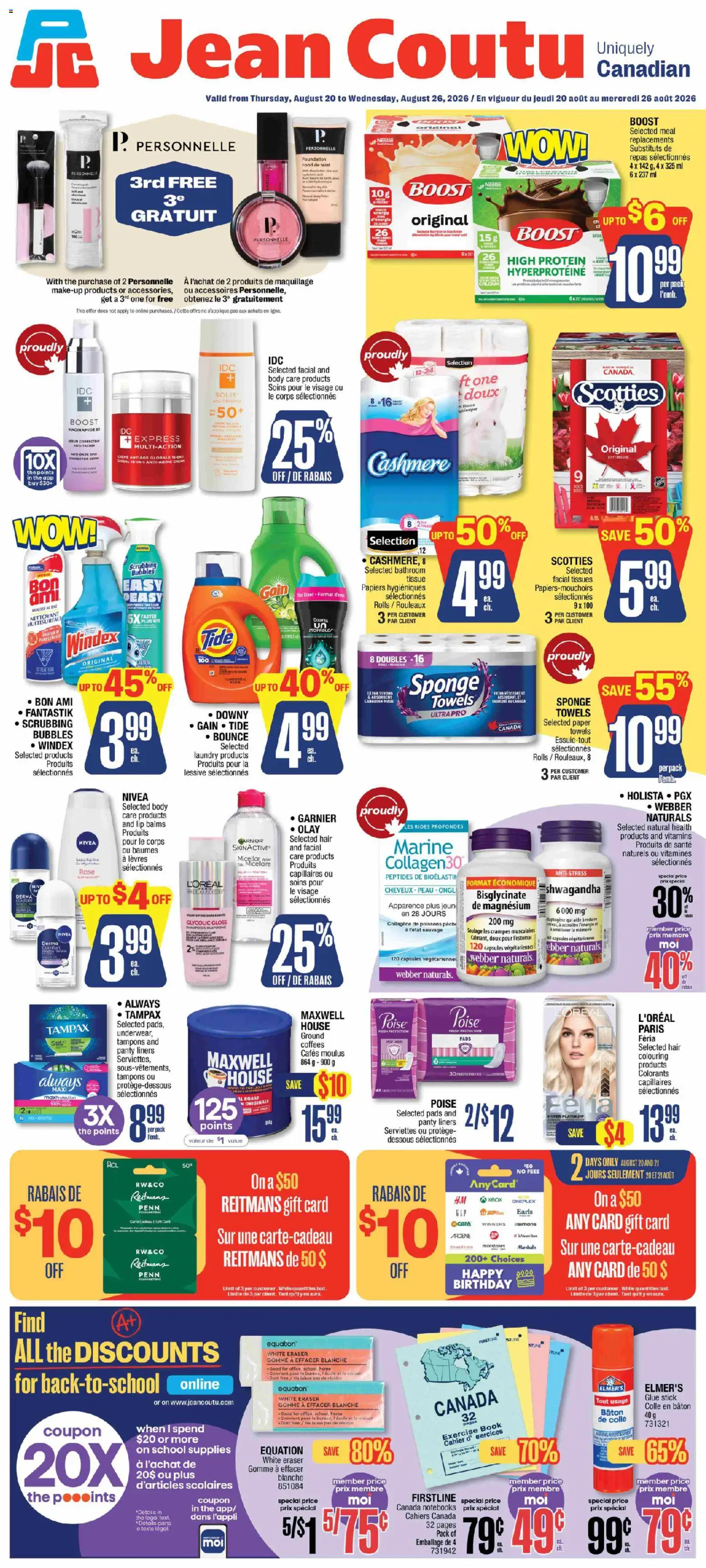 Jean Coutu flyer valid from Aug 20, 2026 | Page: 1