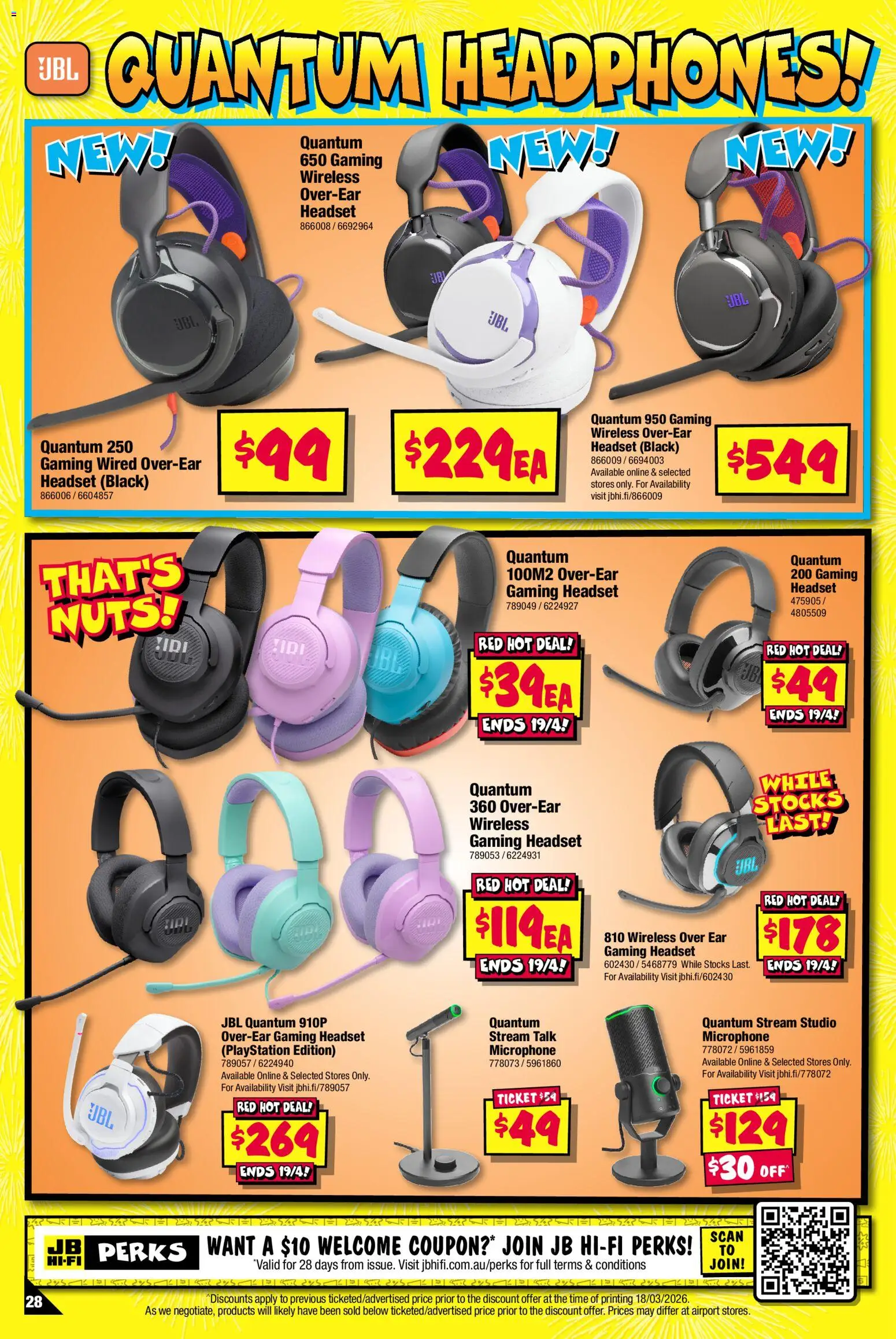 JB Hi-Fi catalogue - valid from 30/03/2026 | Page: 28 | Products: Nuts, Headset, Headphones, Microphone