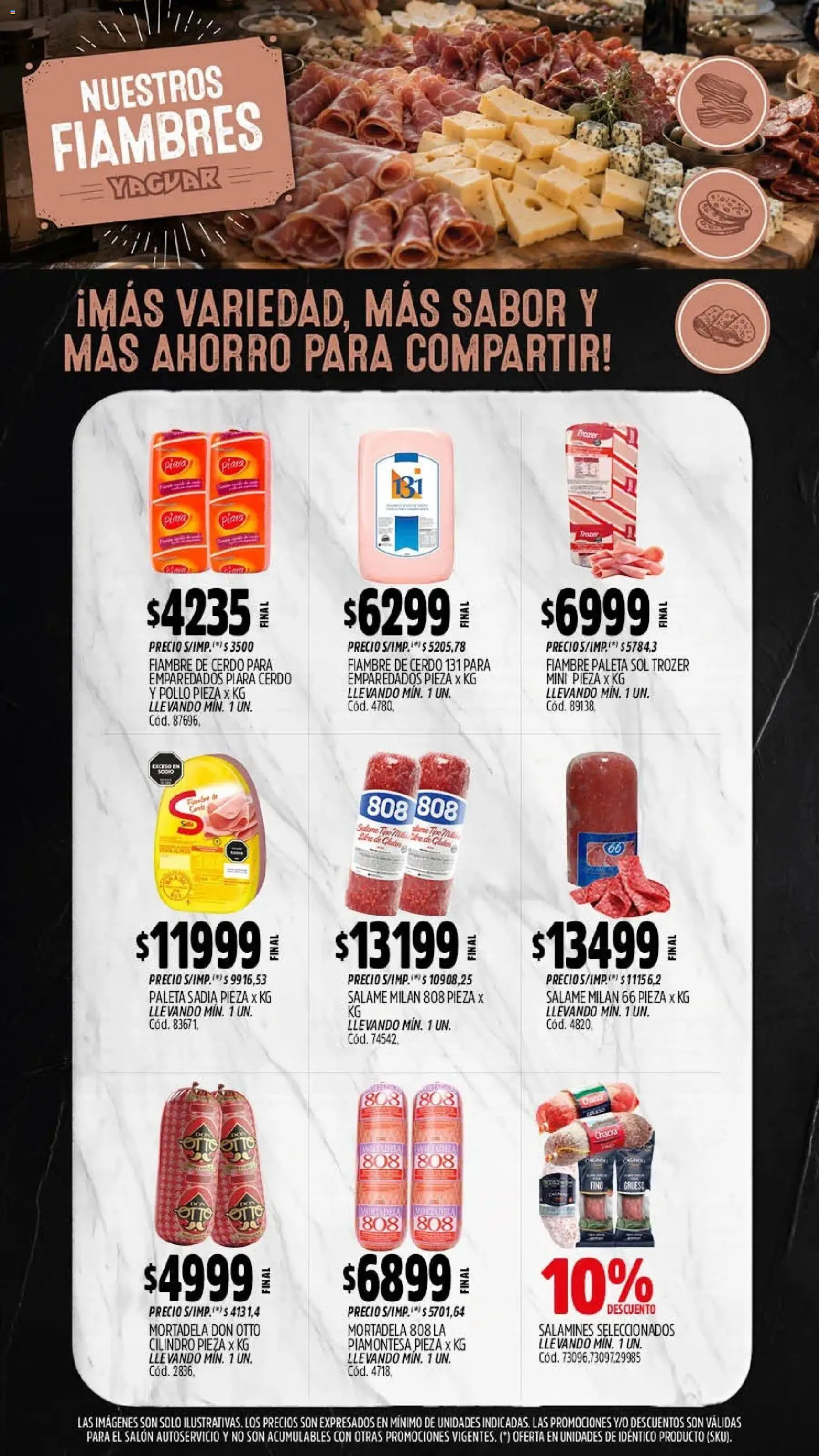 Yaguar catálogo │ válido desde el 17/07/2026 | Página: 8 | Productos: Pollo, Paleta, Salame, Cerdo