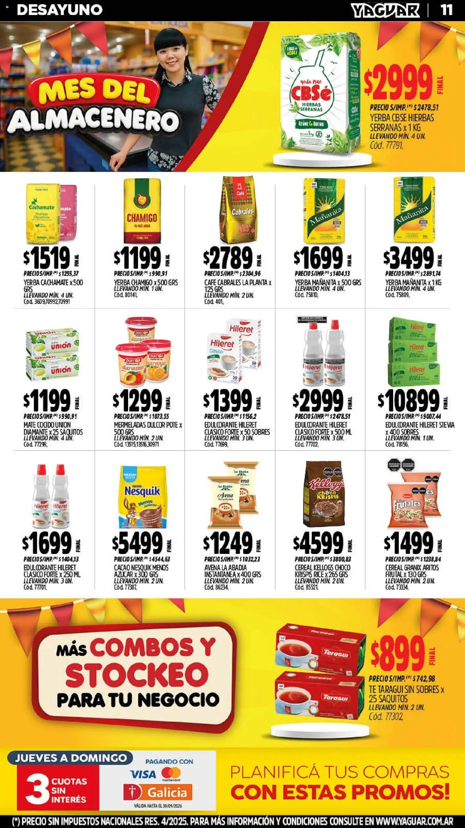 Yaguar - Oferta Semanal San Juan │ válido desde el 14/09/2026 | Página: 11 | Productos: Hierbas, Mate, Azucar, Edulcorante