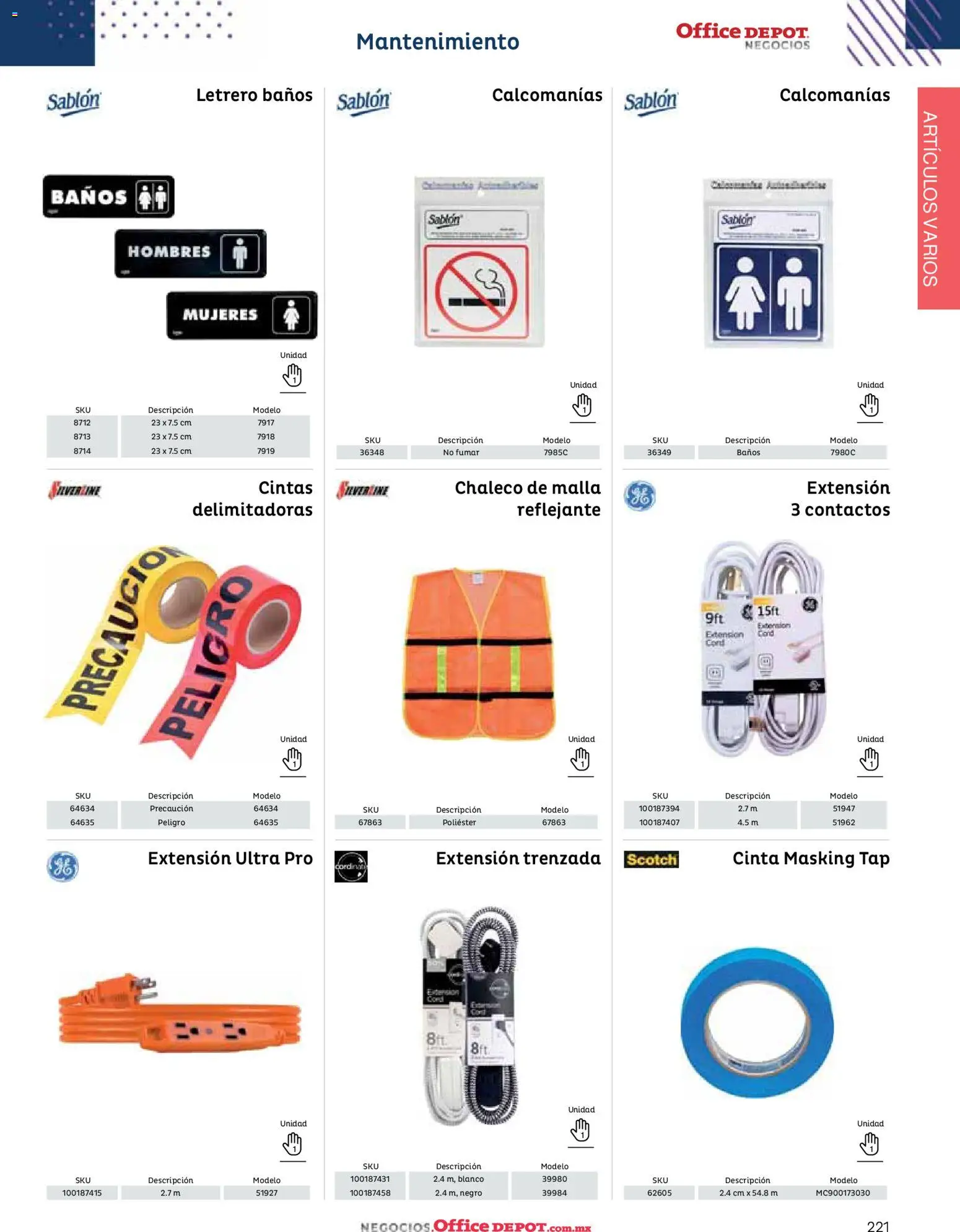 Nuevas ofertas de Office Depot válidas en toda la República Mexicana desde el 12/01/2026. ¡Encuentra las mejores ofertas en Office Depot catálogo 2026! | Página: 223 | Productos: Chaleco, Extensión, Cinta, Malla
