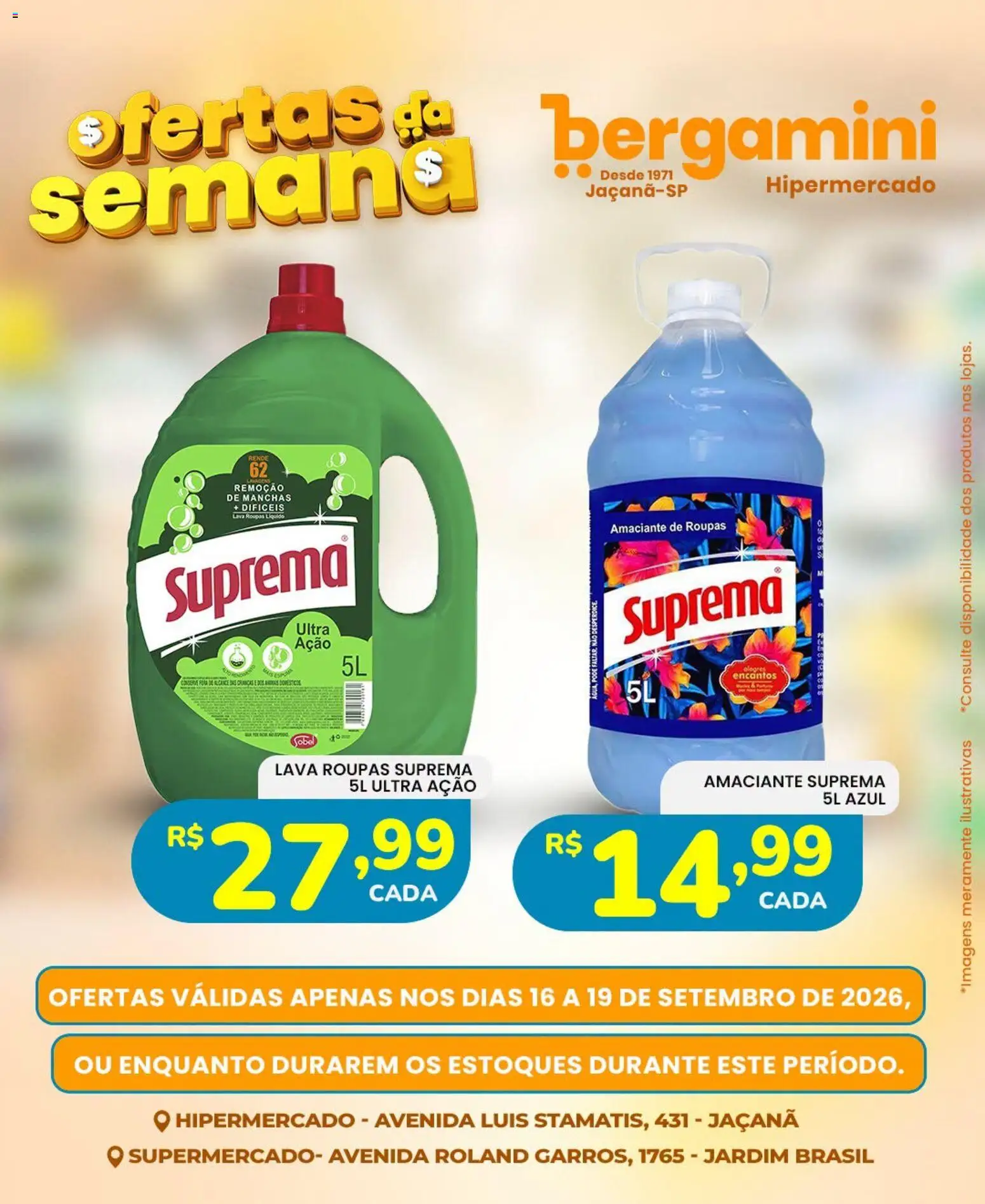 Supermercado Bergamini Folheto - válido de 16/09/2026 | Página: 13 | Produtos: Amaciante de roupas, Roupas, Amaciante