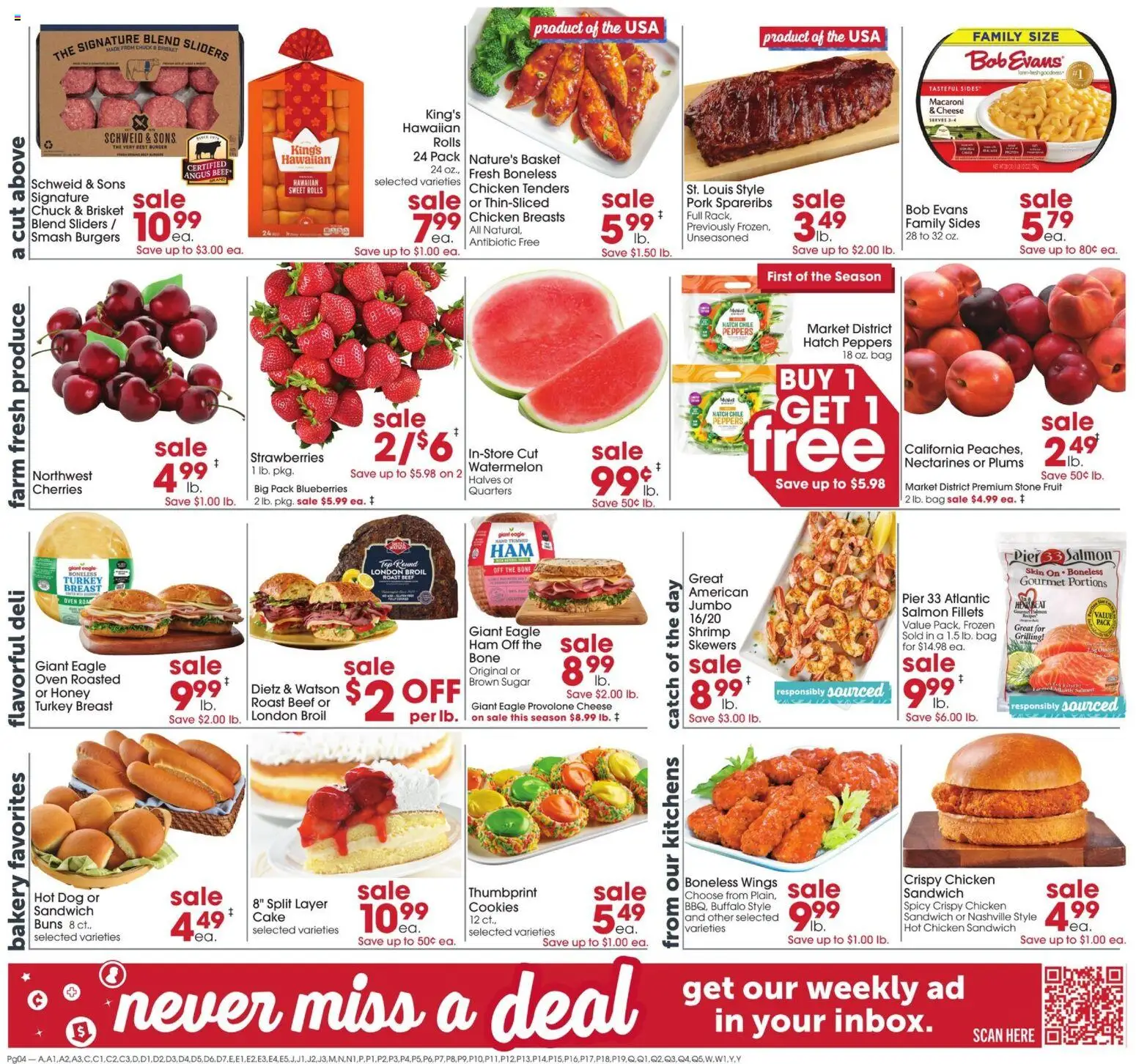 Giant Eagle - Weekly Sale - valid from 08/06/2026 | Page: 2 | Products: Bakery, Cherries, Ham, Watermelon