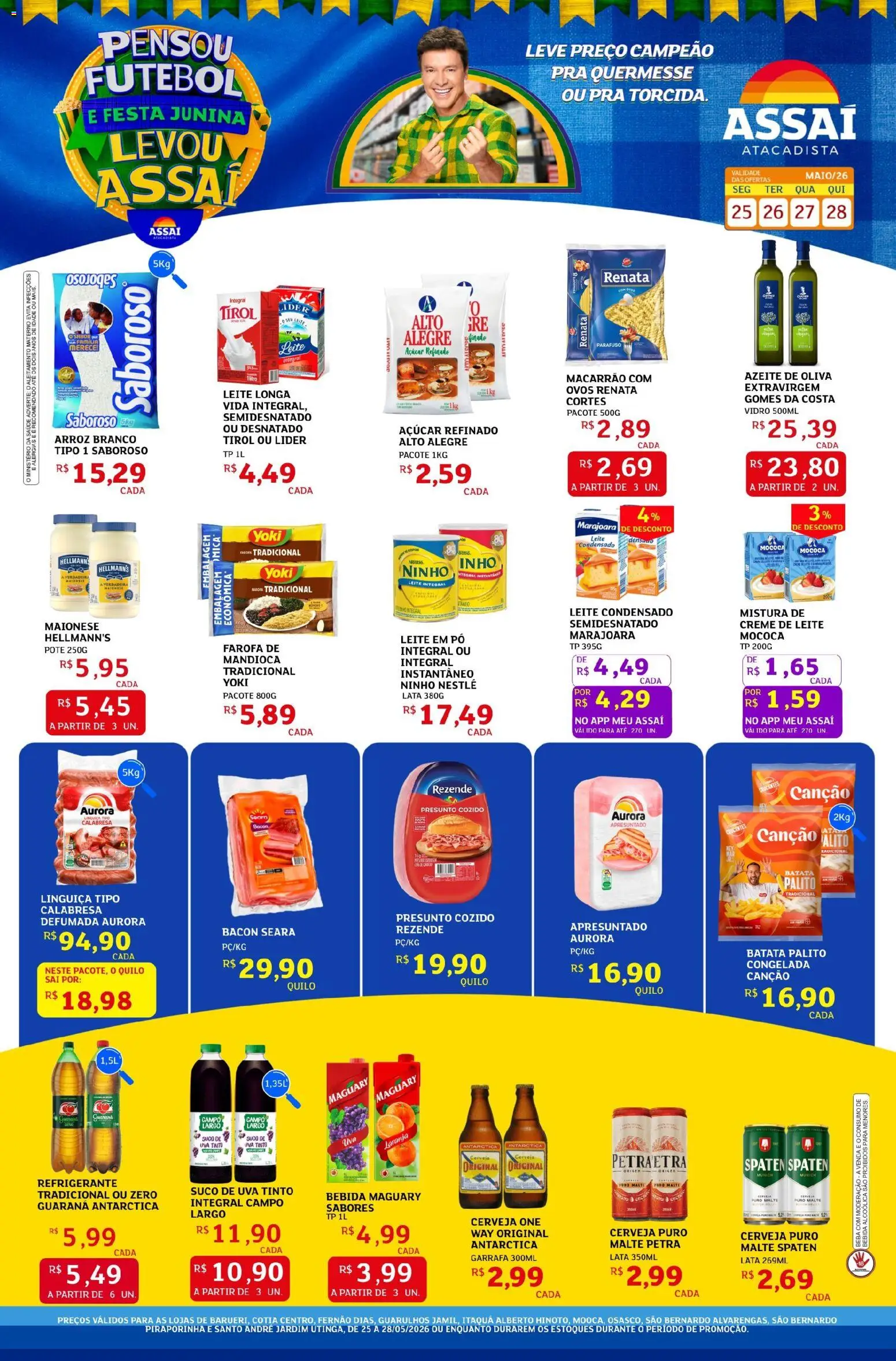 Assaí Atacadista Folheto - válido de 25.05.2026 | Página: 1 | Produtos: Creme, Refrigerante, Farofa, Azeite