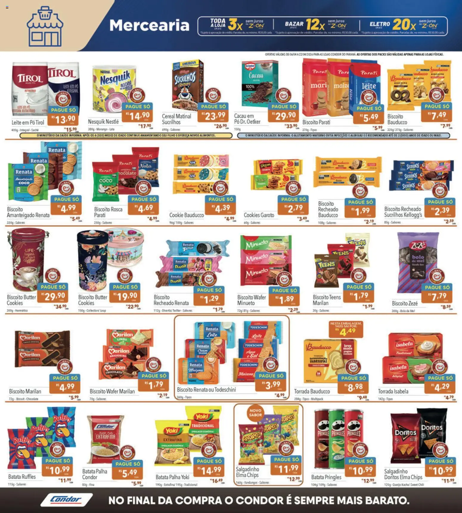 Supermercados Condor Folheto - válido de 06.04.2026 | Página: 4 | Produtos: Coco, Biscoito parati, Bolo, Cookies