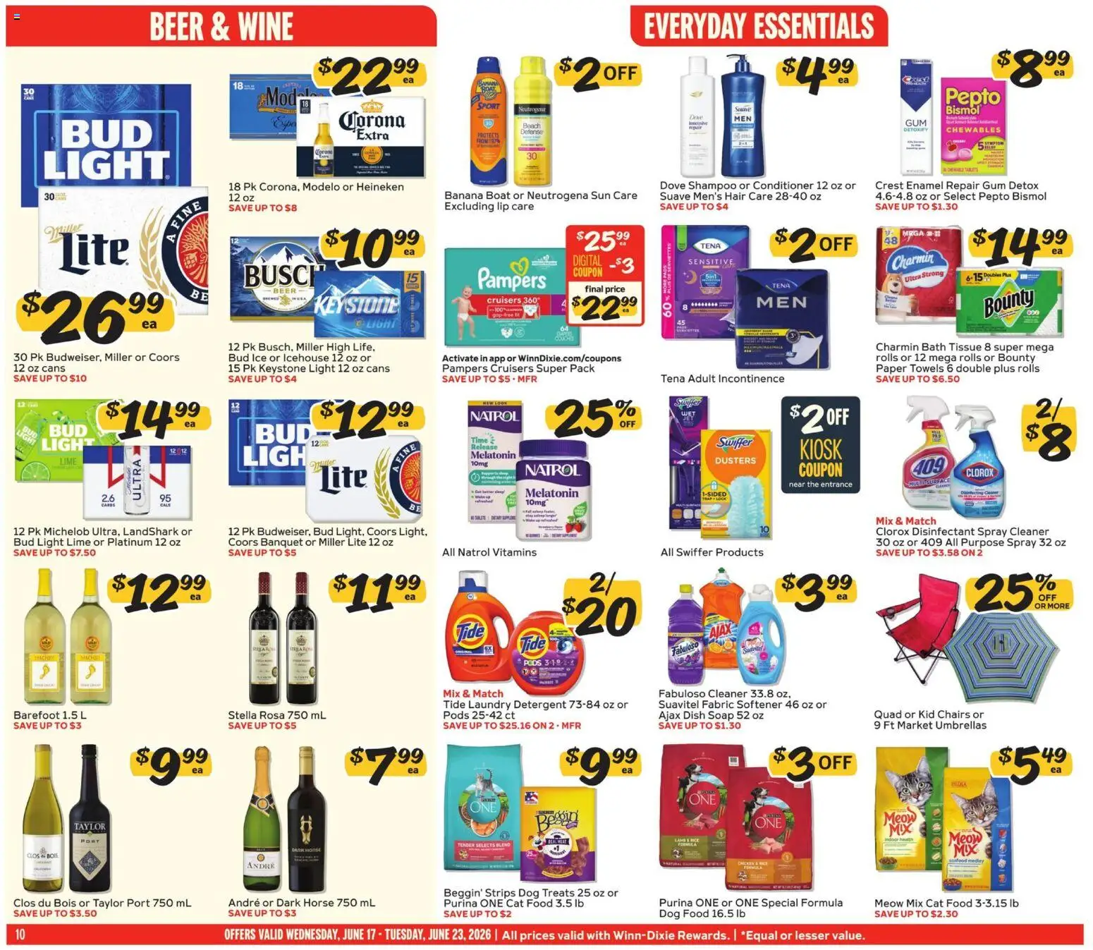 Winn Dixie Weekly Ad - valid from 17.06.2026 | Page: 10 | Products: Bath, Conditioner, Beer, Rice