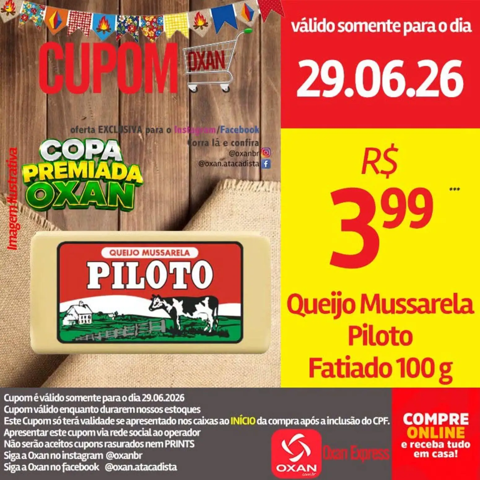 Oxan Atacadista Folheto - válido de 29/06/2026 | Página: 6 | Produtos: Queijo, Copa, Mussarela