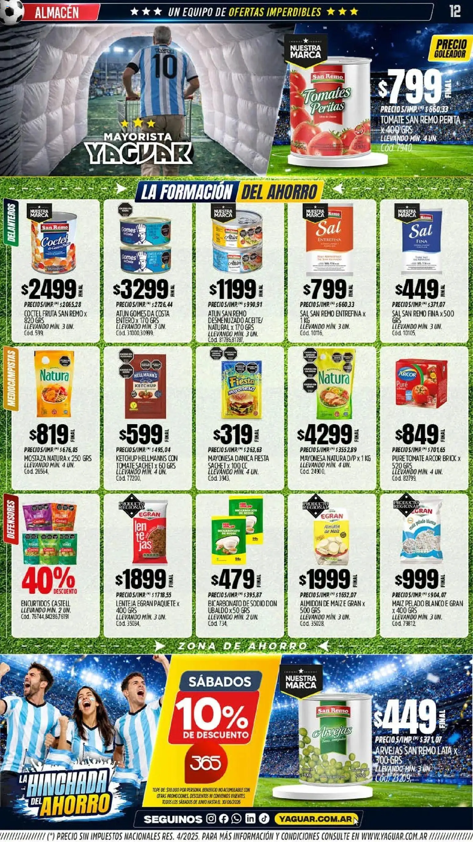 Yaguar - Oferta Semanal General Roca │ válido desde el 08.06.2026 | Página: 13 | Productos: Mostaza, Sal, Atún, Tomate