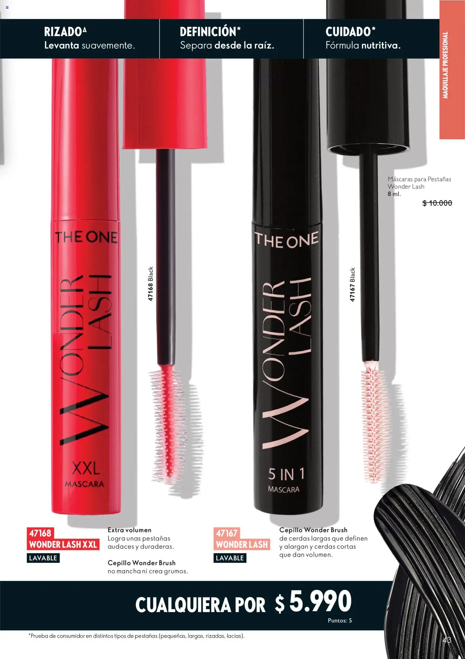 Oriflame Ofertas │ válido desde el 21.08.2026 | Página: 43 | Productos: Maquillaje, Cepillo, Máscara