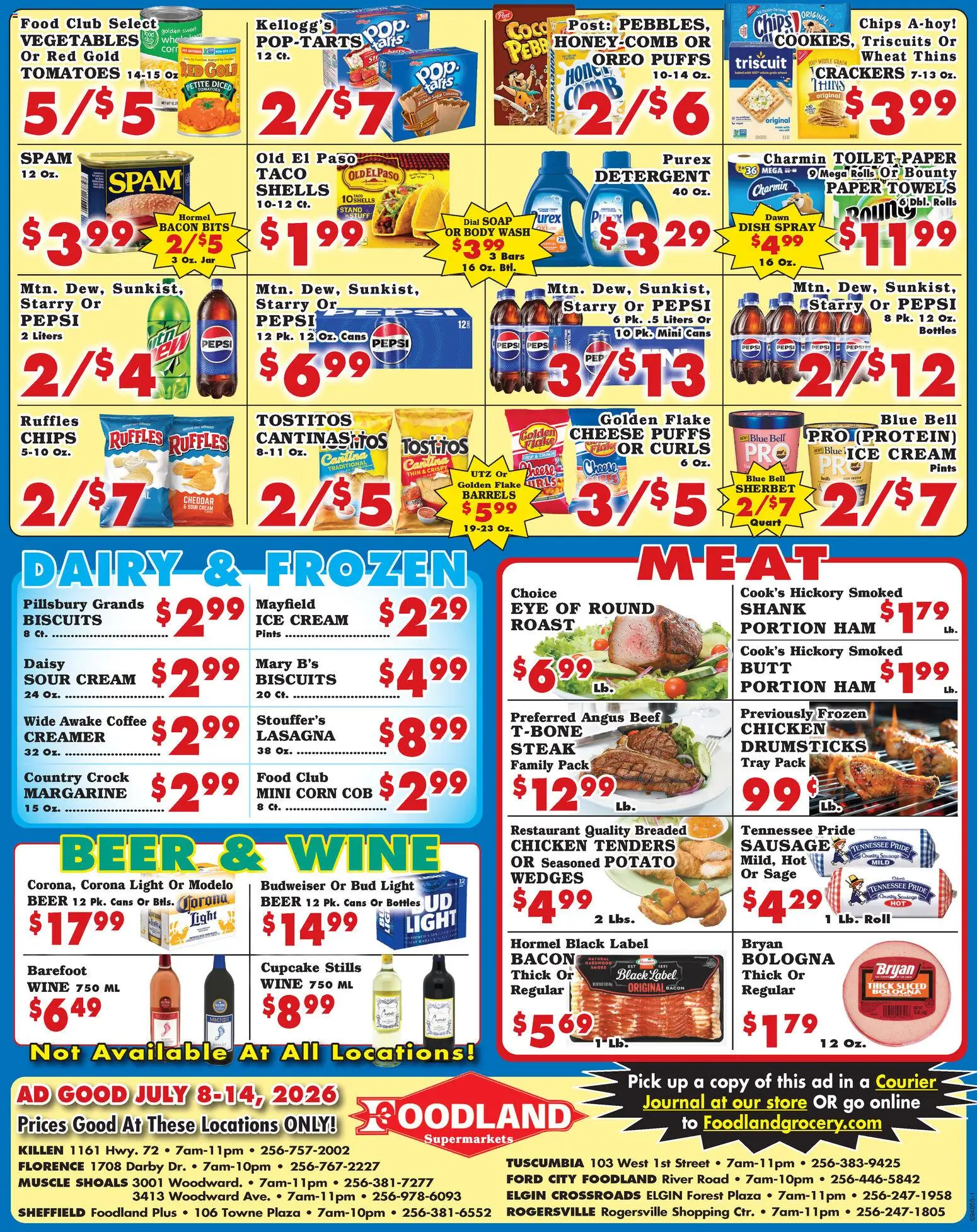 Foodland Weekly Ad - Supermarkets - valid from 07/08/2026 | Page: 2 | Products: Corn, Cheese, Coffee, Sausage