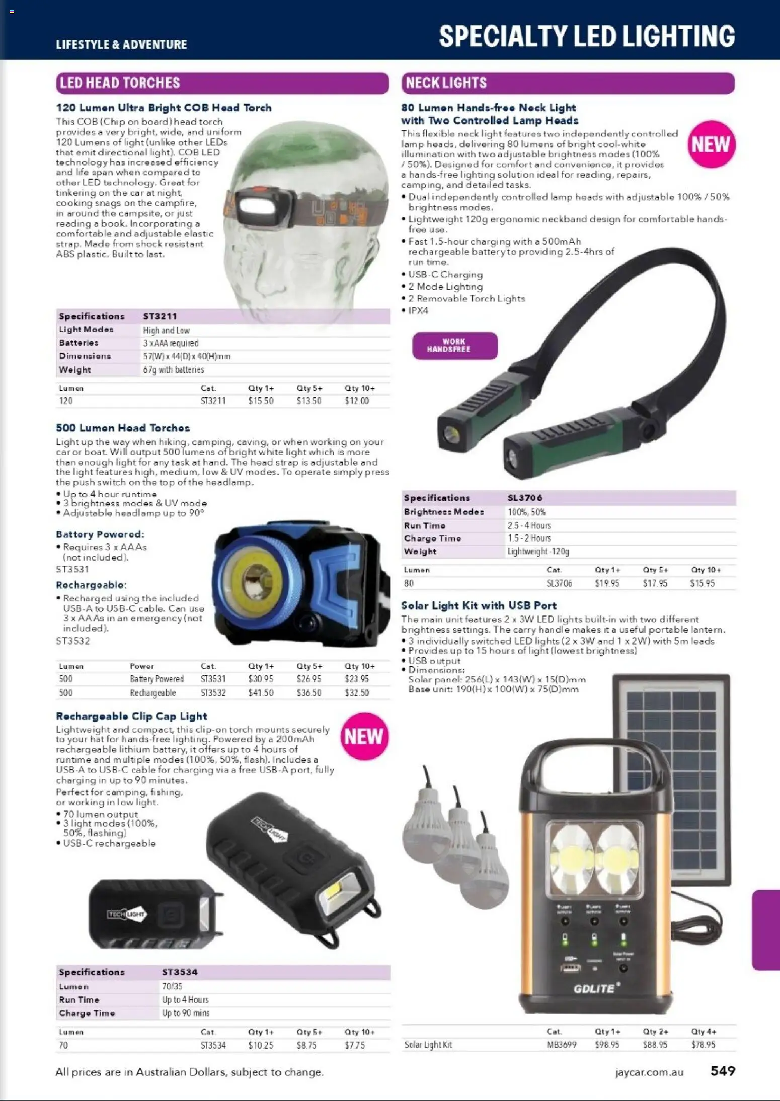Jaycar catalogue - valid from 31/08/2026 | Page: 546 | Products: Battery, Light, Hat, Batteries