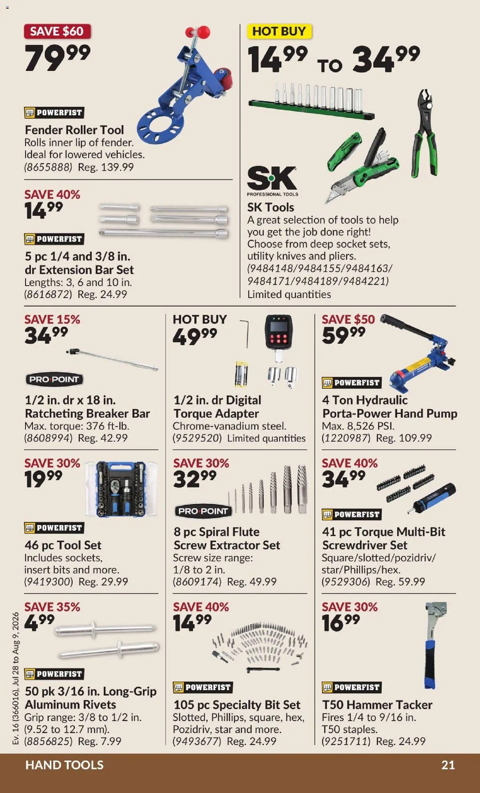 Princess Auto flyer valid from Jul 28, 2026 | Page: 26 | Products: PC, Adapter, Knives, Socket