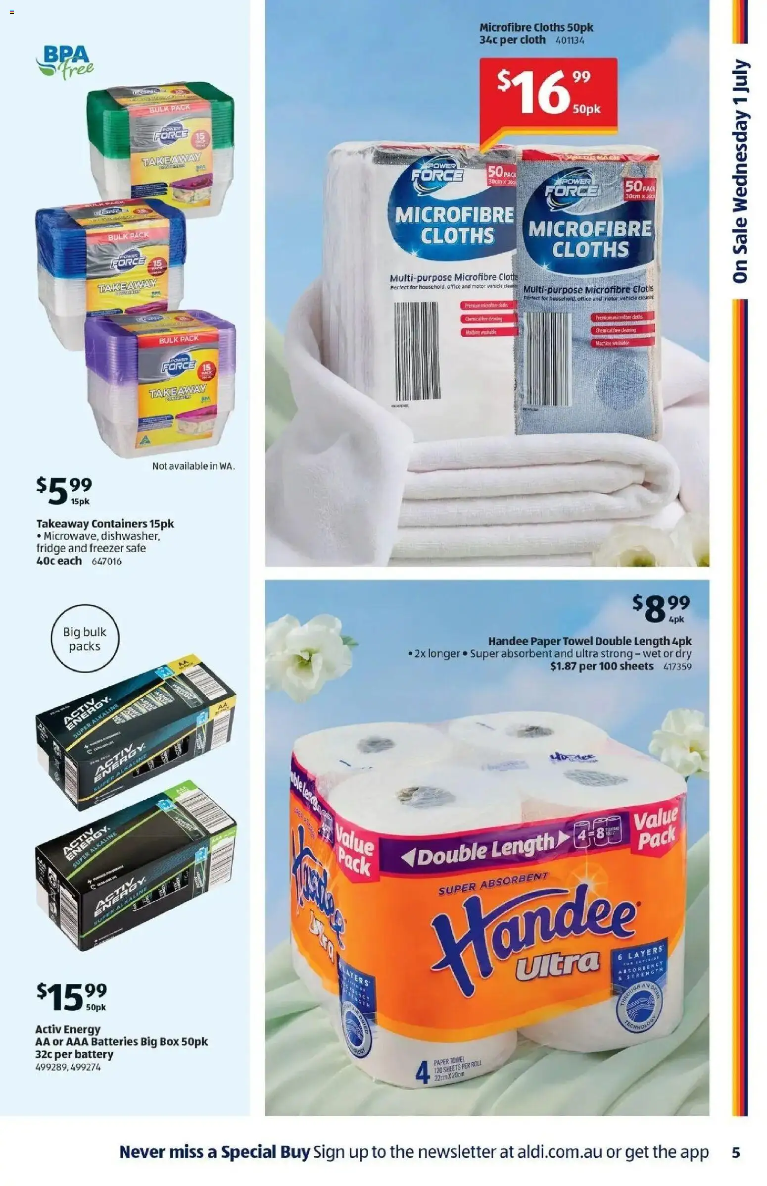 Aldi catalogue - valid from 01/07/2026 | Page: 5 | Products: Cloth, Battery, Fridge, Freezer