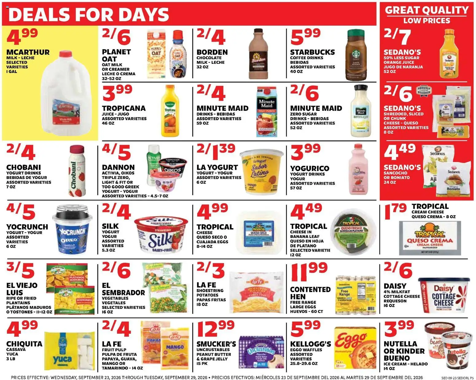 Sedano's Weekly Ad - valid from 09/23/2026 | Page: 5 | Products: Juice, Oreo, Potatoes, Ice