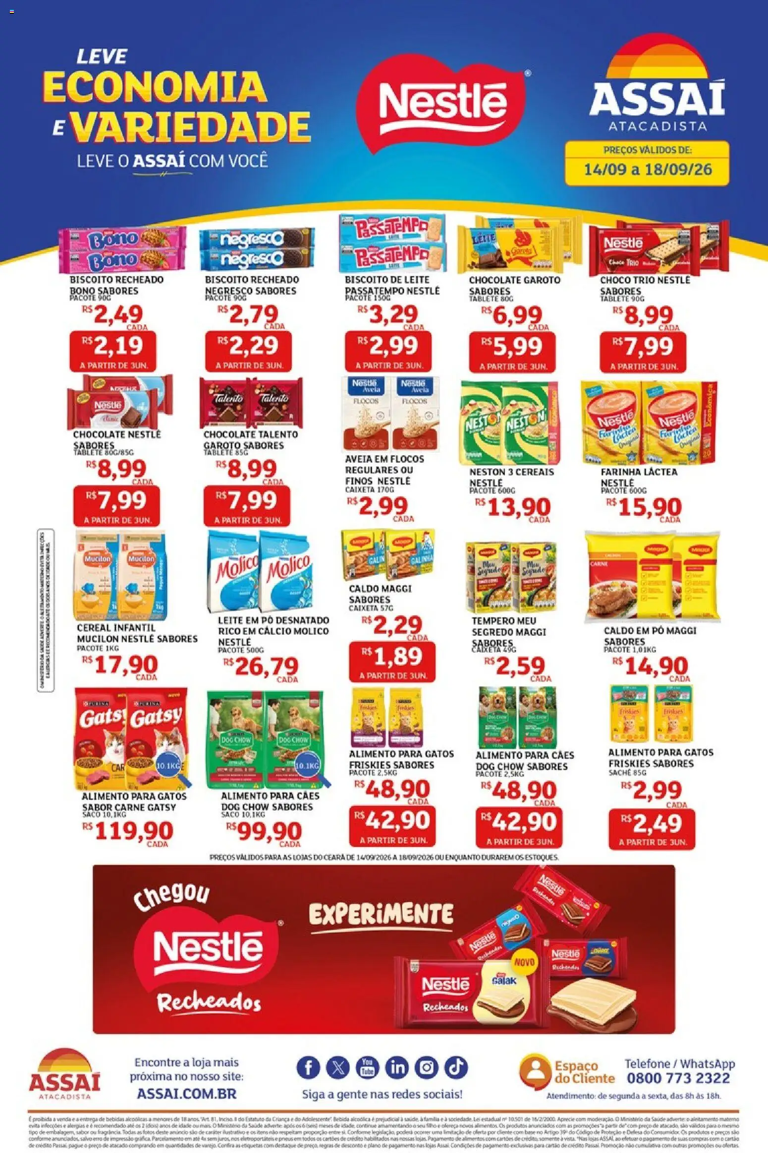 Assaí Atacadista Folheto - válido de 14/09/2026 | Página: 1 | Produtos: Pó, Leite, Cereais, Leite em pó