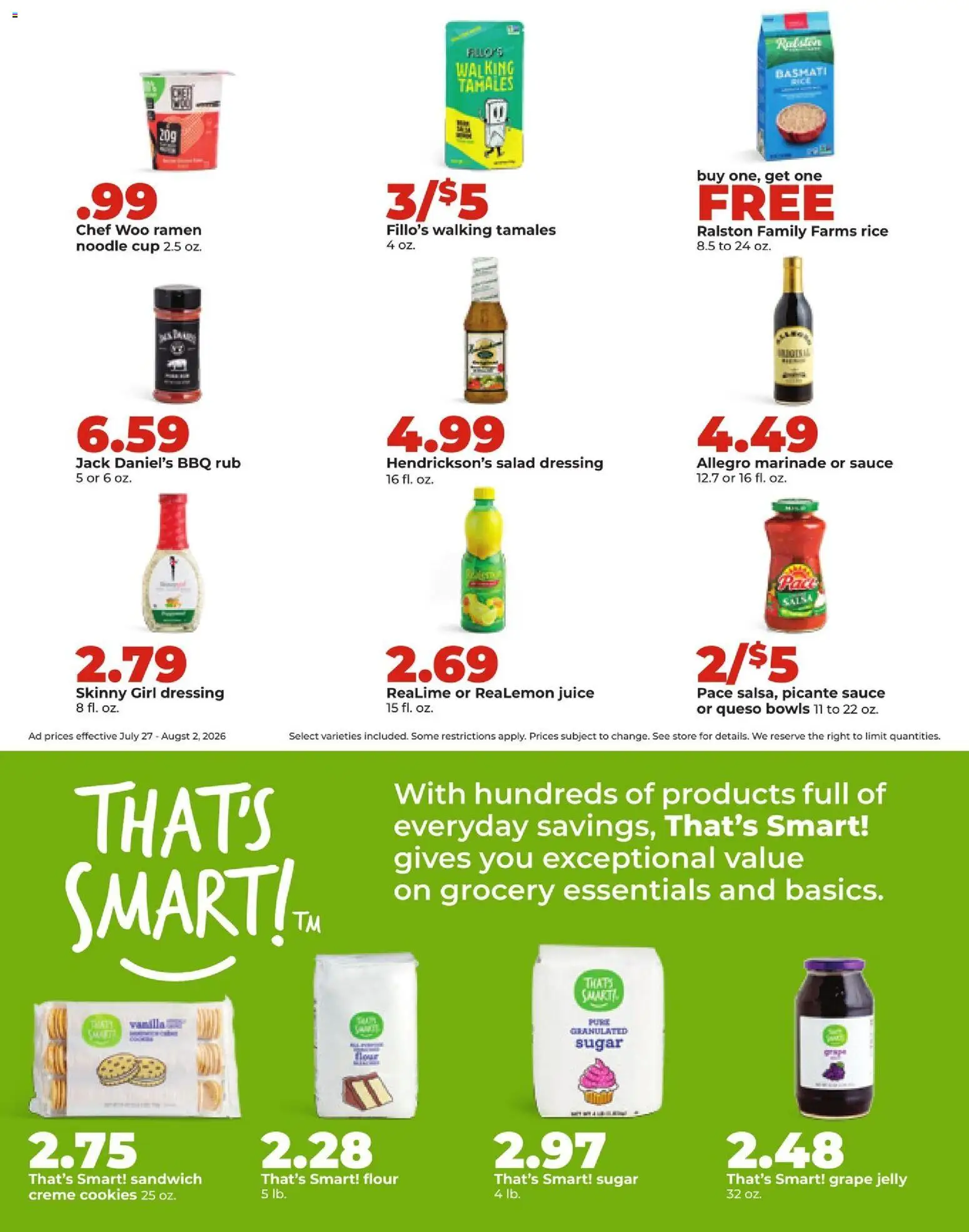 HyVee Weekly Ad - valid from 07/27/2026 | Page: 22 | Products: Juice, Rice, Cookies, Sugar