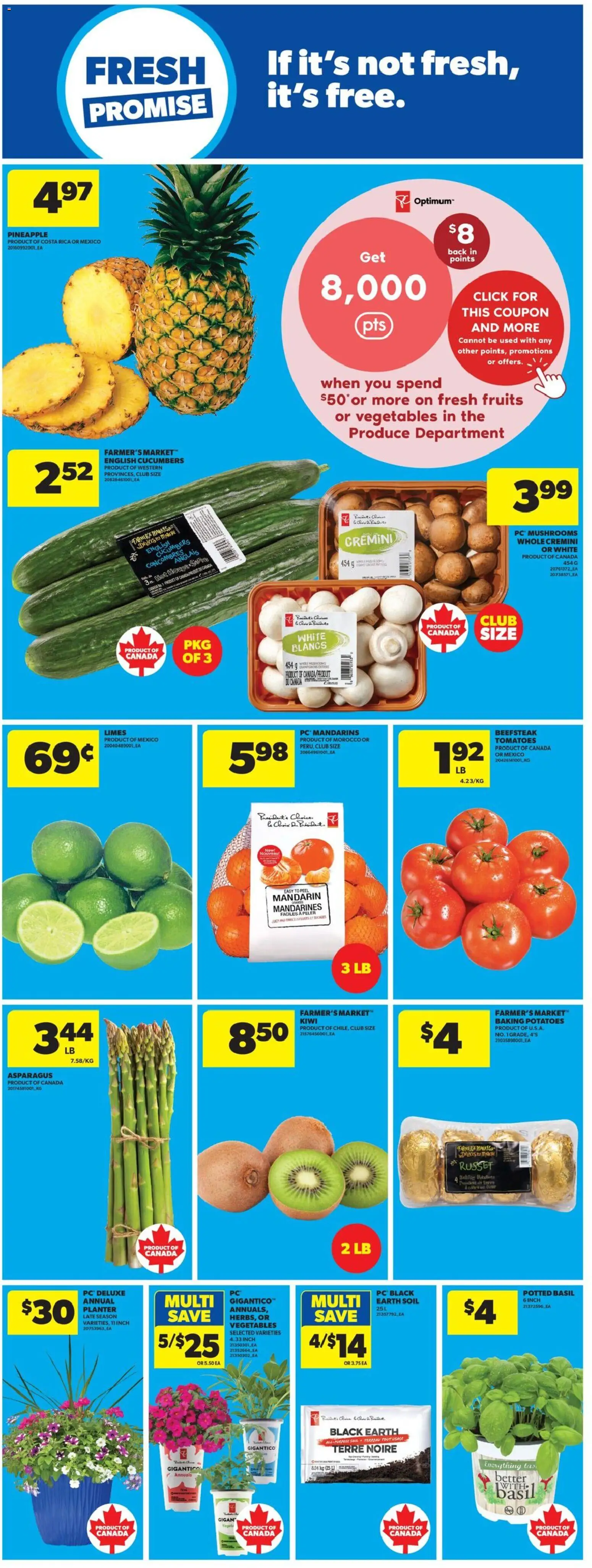 Real Canadian Superstore flyer valid from 11.06.2026 | Page: 17 | Products: Kiwi, Cucumbers, Potatoes, Tomatoes