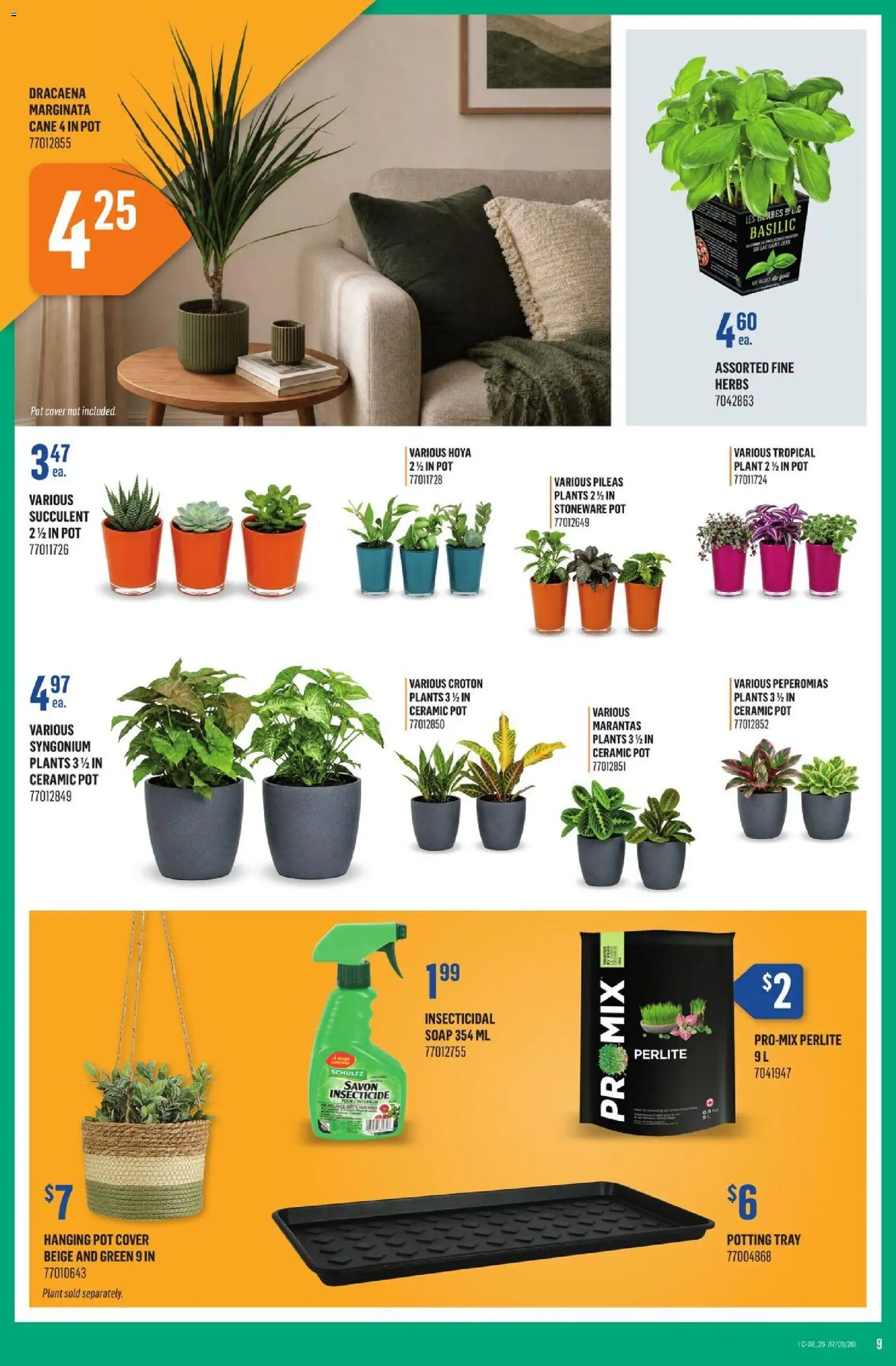Canac flyer valid from Sep 17, 2026 | Page: 9 | Products: Herbs, Soap