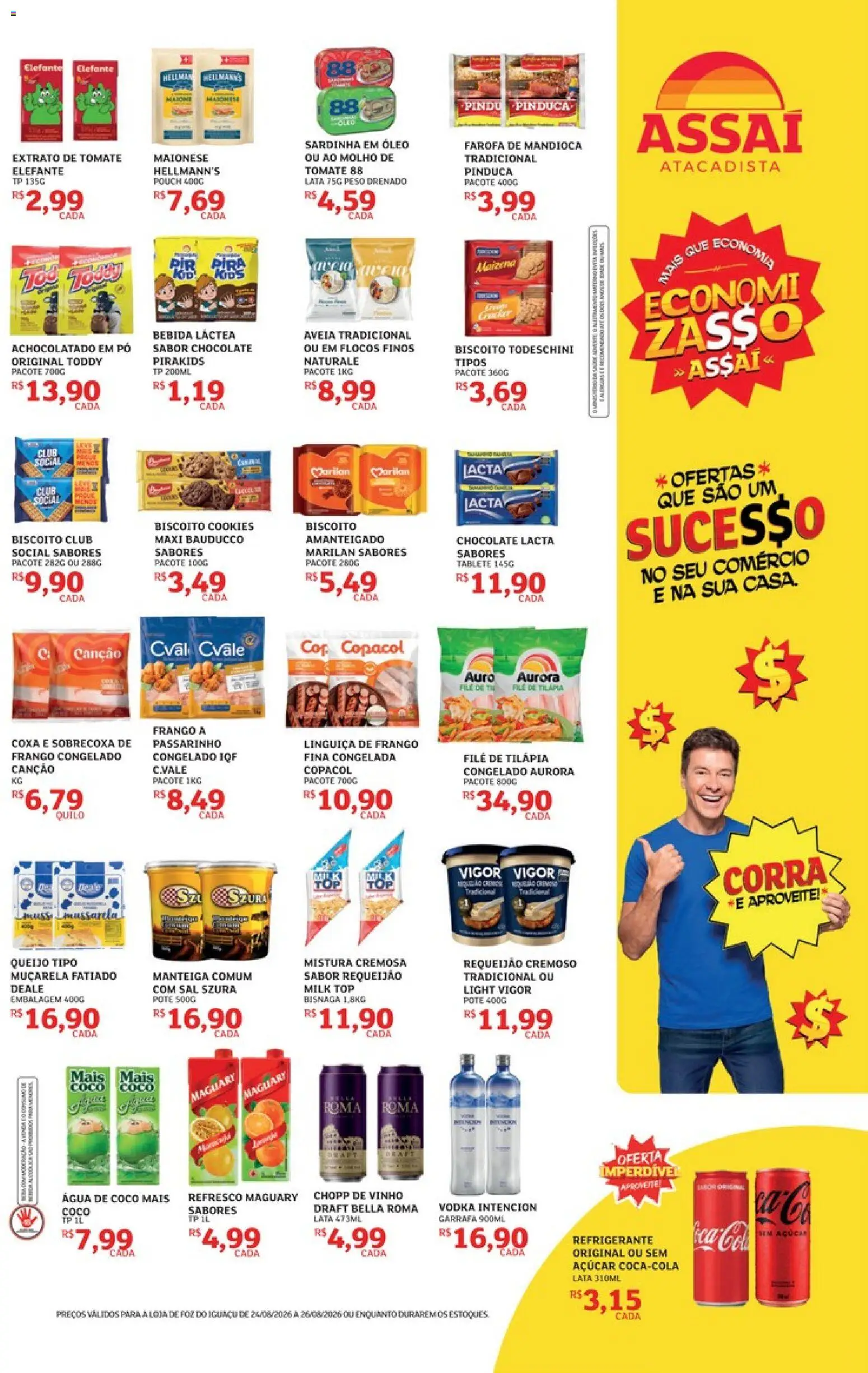 Assaí Atacadista Folheto - válido de 24/08/2026 | Página: 3 | Produtos: Refrigerante, Romã, Farofa, Filé de tilápia