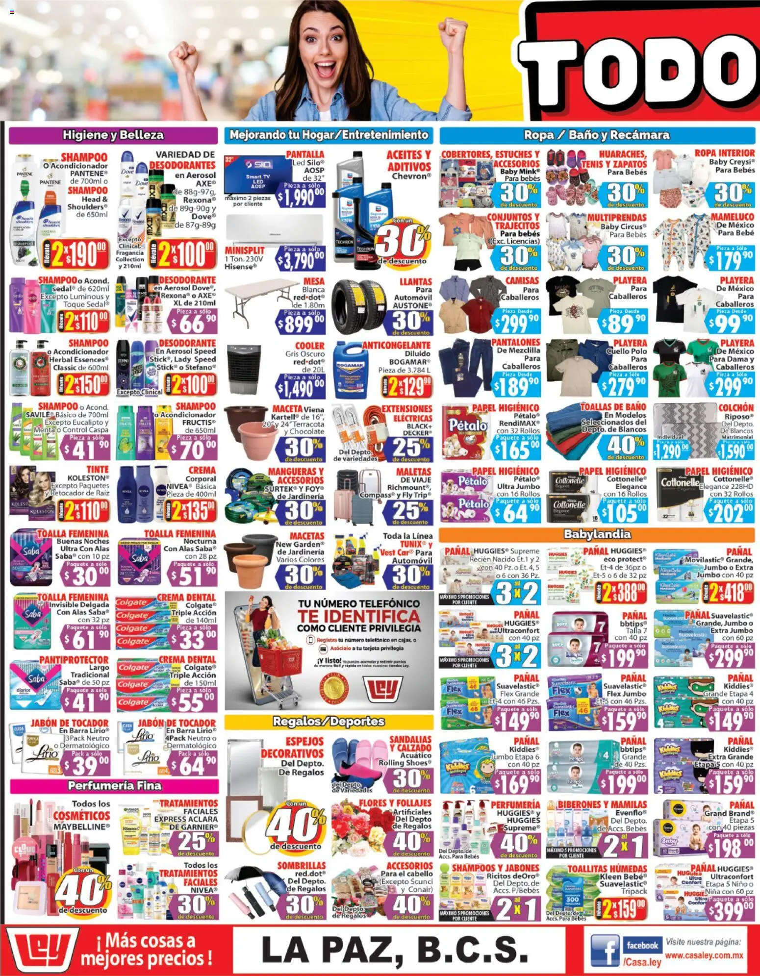 Nuevas ofertas de Casa Ley válidas en toda la República Mexicana desde el 30.05.2026. ¡Encuentra las mejores ofertas en Casa Ley folleto Autoservicio La Paz, BCS! | Página: 3 | Productos: Papel higiénico, Ropa, Baño, Acondicionador