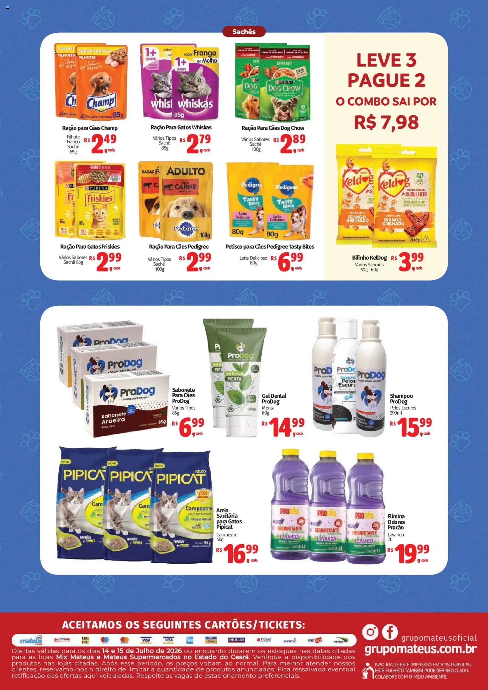 Mateus Folheto - válido de 14/07/2026 | Página: 2 | Produtos: Areia, Leite, Carne, Frango