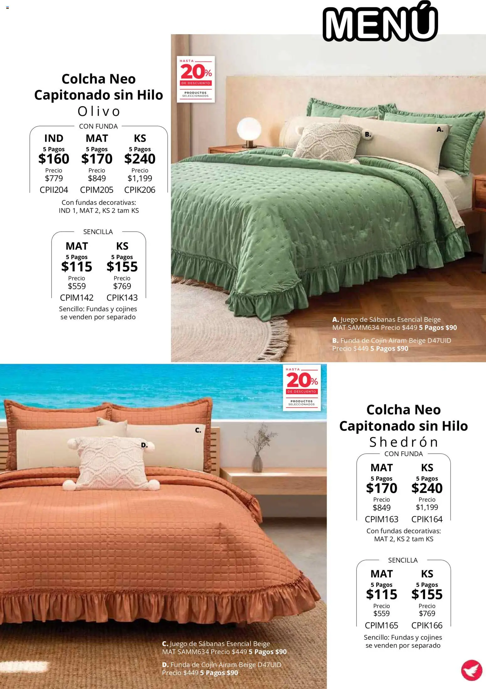 Nuevas ofertas de Colchas Concord válidas en toda la República Mexicana desde el 01/08/2026. ¡Encuentra las mejores ofertas en Colchas Concord catálogo! | Página: 113 | Productos: Juego, Almohada, Sabanas, Cortinas