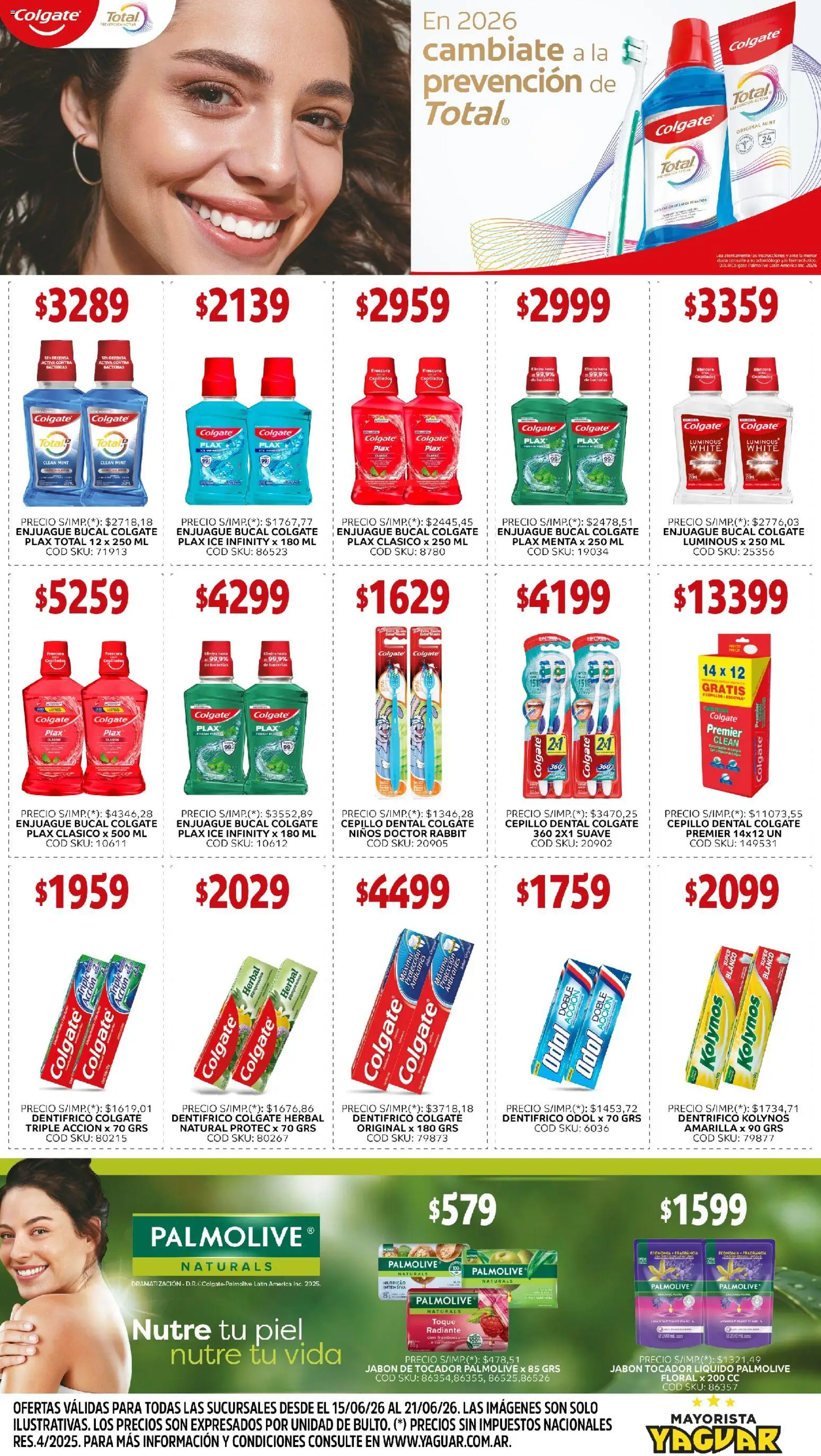 Yaguar - Aliados de tu bolsillo Santa Fé │ válido desde el 15.06.2026 | Página: 3 | Productos: Cepillo, Jabón, Enjuague bucal, Radiante