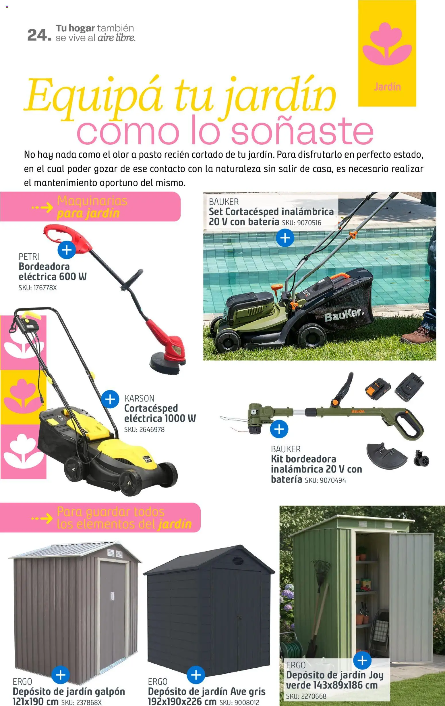 Sodimac - Catálogo Aire Libre │ válido desde el 14/09/2026 | Página: 24 | Productos: Cortacésped, Batería, Bordeadora