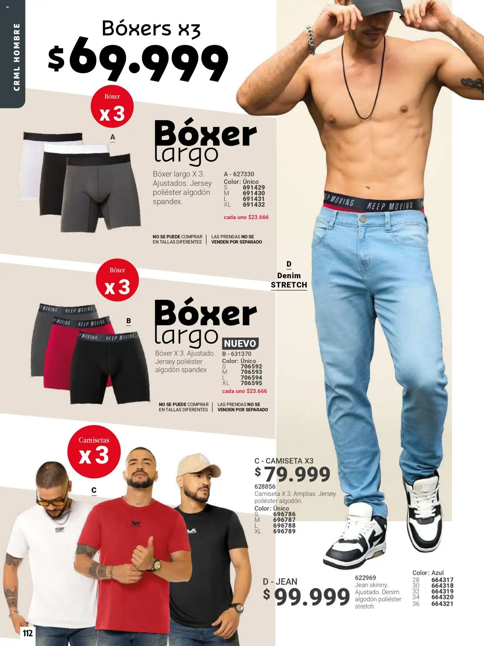 Carmel revista - valida desde el 01/04/2026 | Página: 112 | Productos: Algodón, Jean, Boxers, Camiseta
