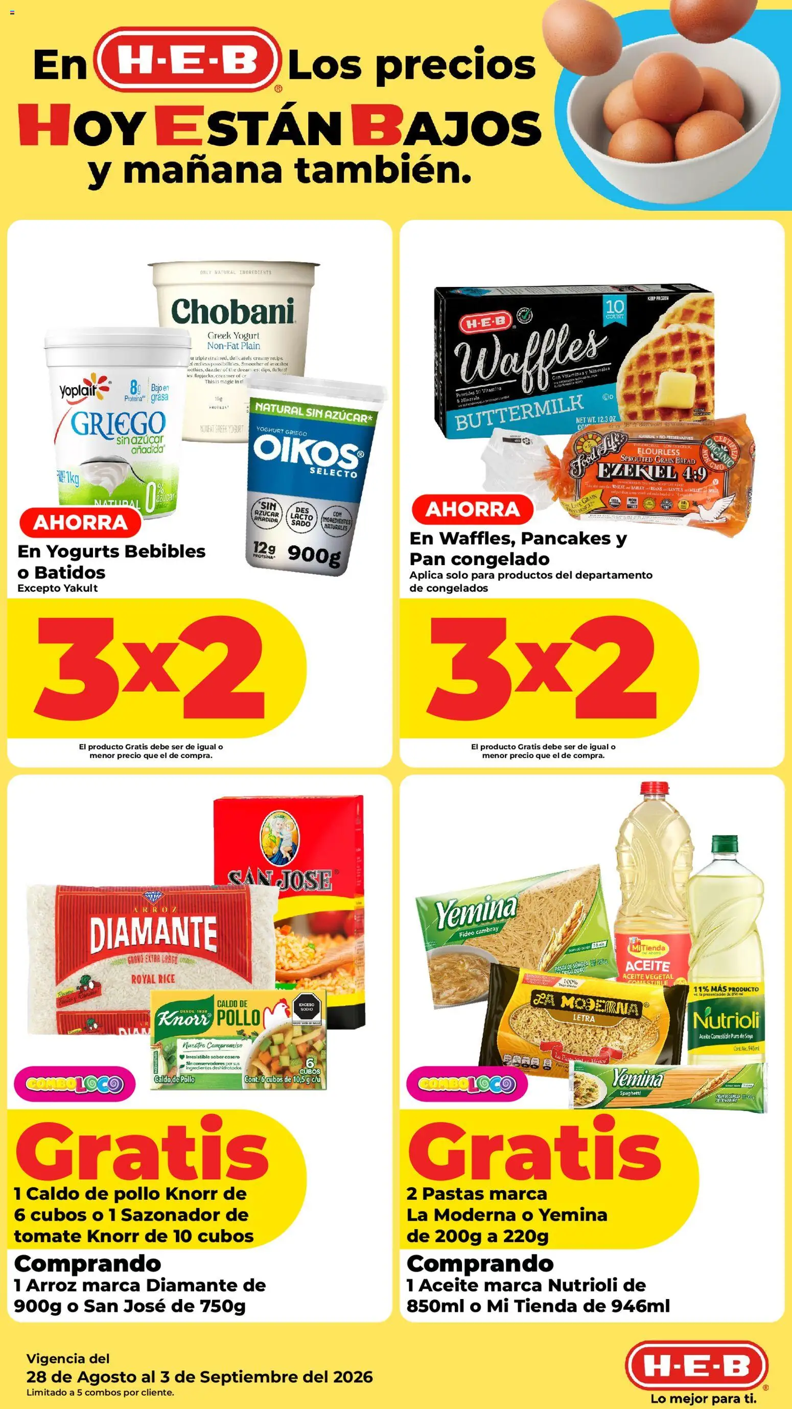 Nuevas ofertas de H-E-B válidas en toda la República Mexicana desde el 28/08/2026. ¡Encuentra las mejores ofertas en H-E-B folleto! | Página: 6 | Productos: Tomate, Aceite, Pasta, Proteína