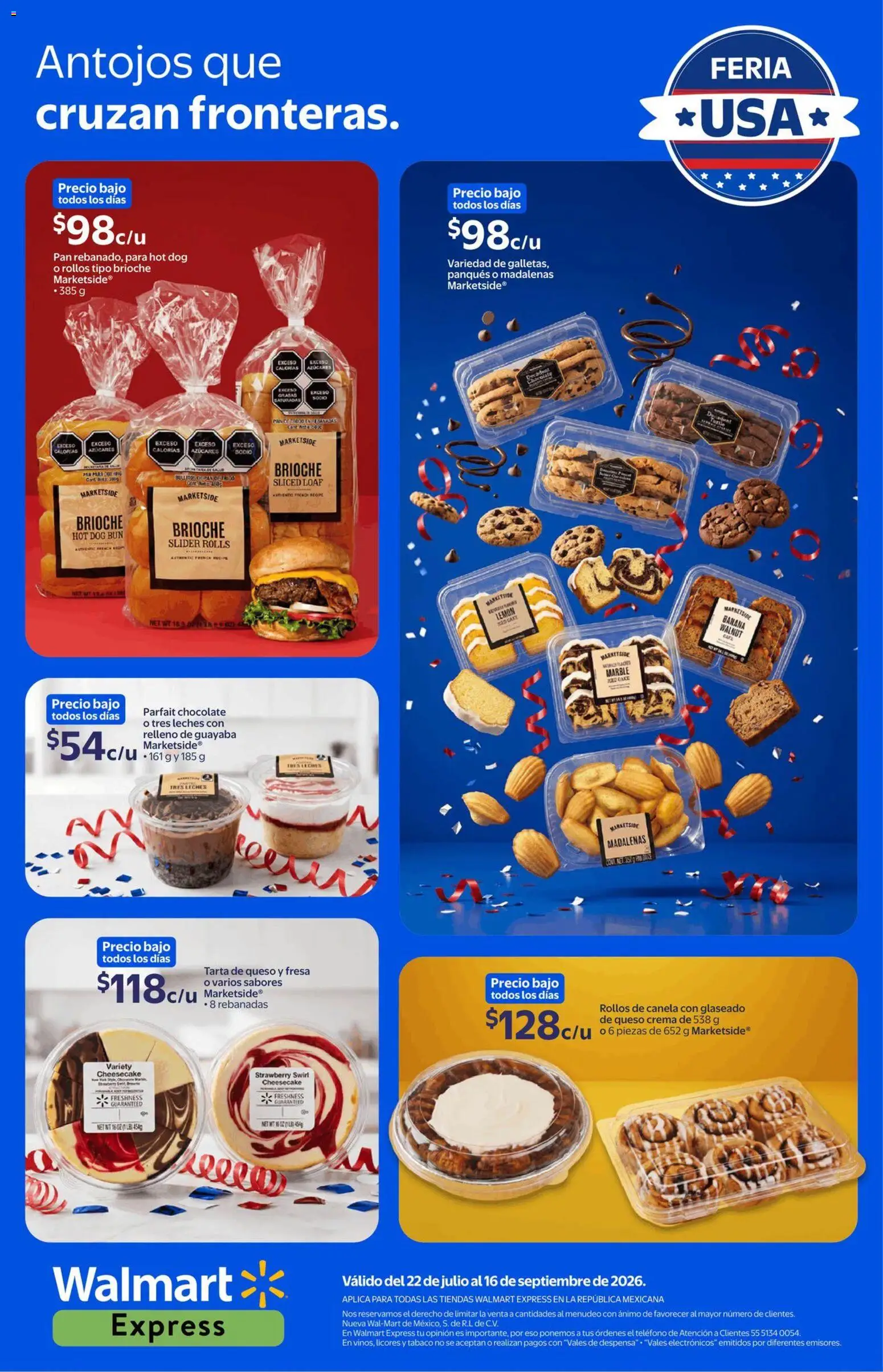Nuevas ofertas de Walmart Express válidas en toda la República Mexicana desde el 22/07/2026. ¡Encuentra las mejores ofertas en Walmart Express folleto Antojos que cruzan fronteras! | Página: 4 | Productos: Crema, Chocolate, Brioche, Despensa