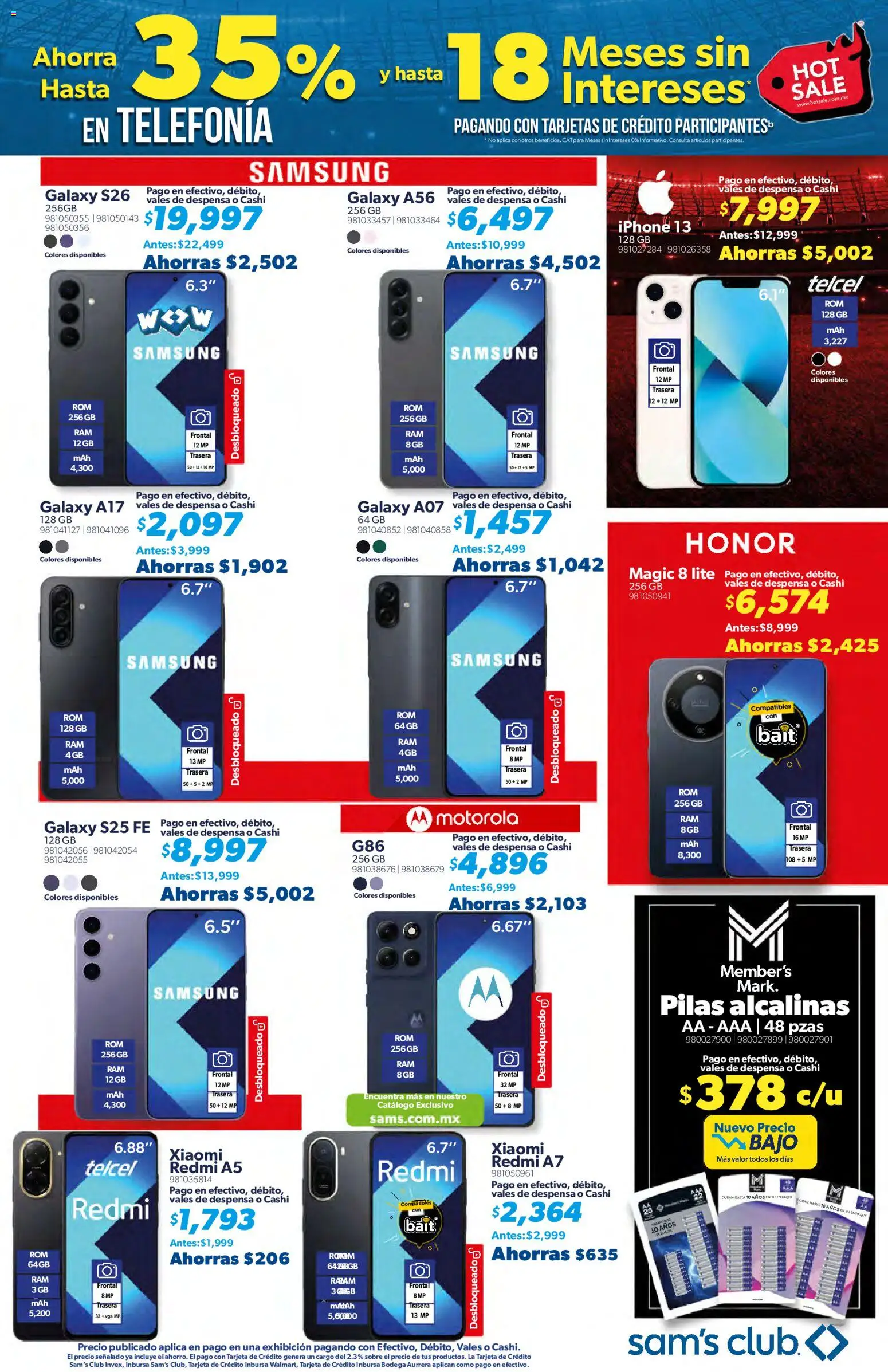 Nuevas ofertas de Sam's Club válidas en toda la República Mexicana desde el 25.05.2026. ¡Encuentra las mejores ofertas en Sam's Club Hot Sale! | Página: 7 | Productos: Despensa, Sobre, Pilas