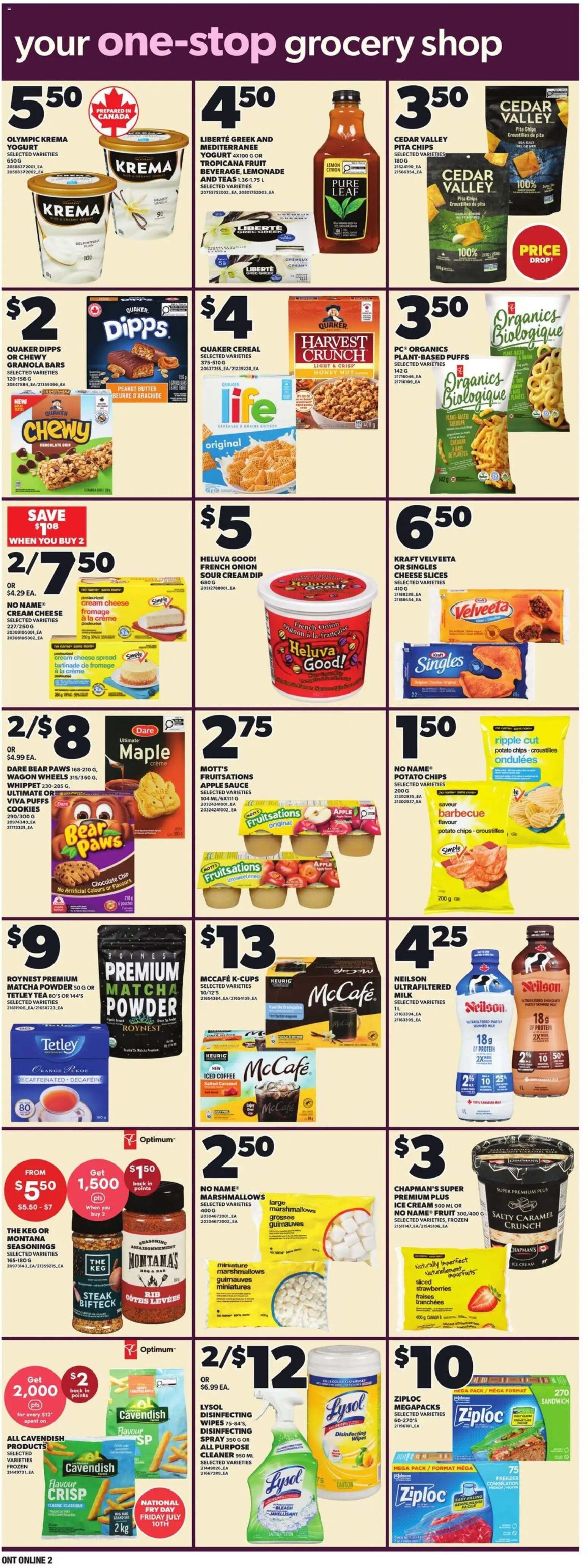 Loblaws flyer valid from Jul 9, 2026 | Page: 8 | Products: Sour cream, Bag, Butter, Cheese