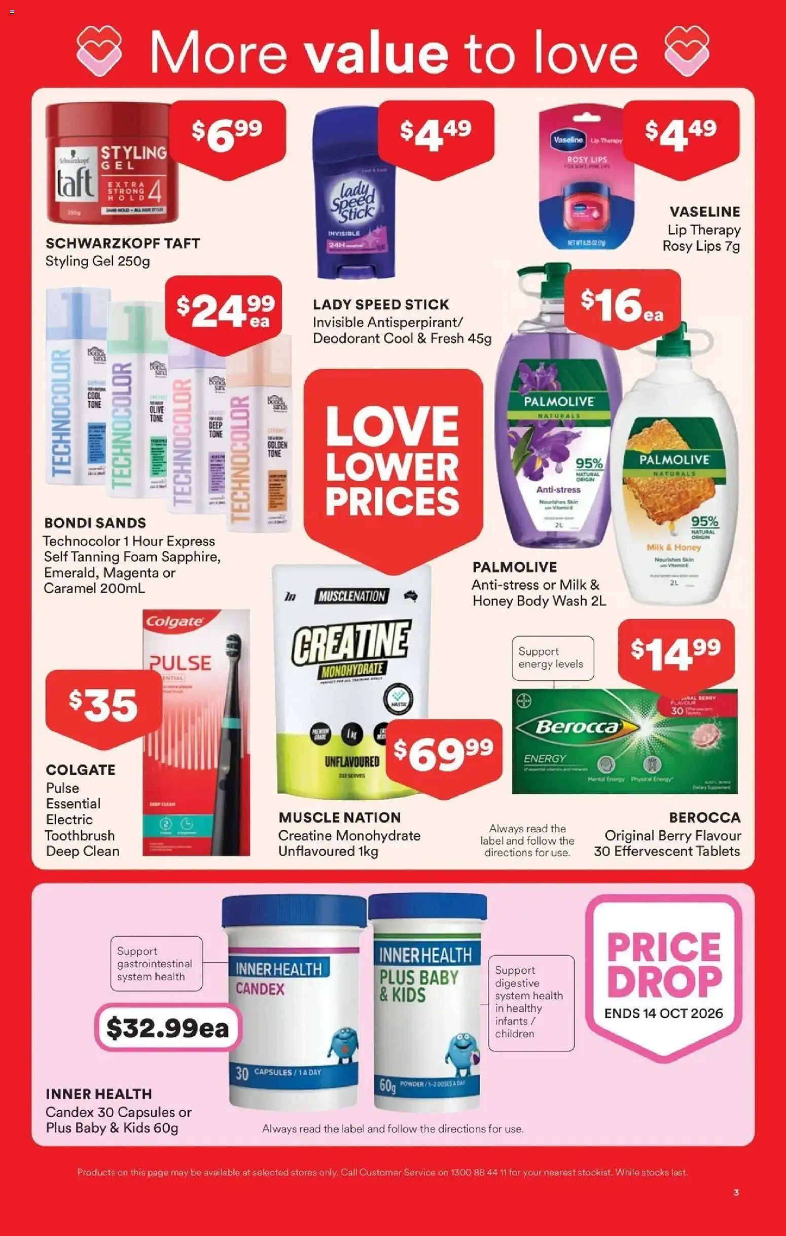 Priceline Pharmacy catalogue Armadale - 27/08/2026 > weekly / monthly specials | Page: 3 | Products: Honey, Deodorant, Capsules, Vaseline