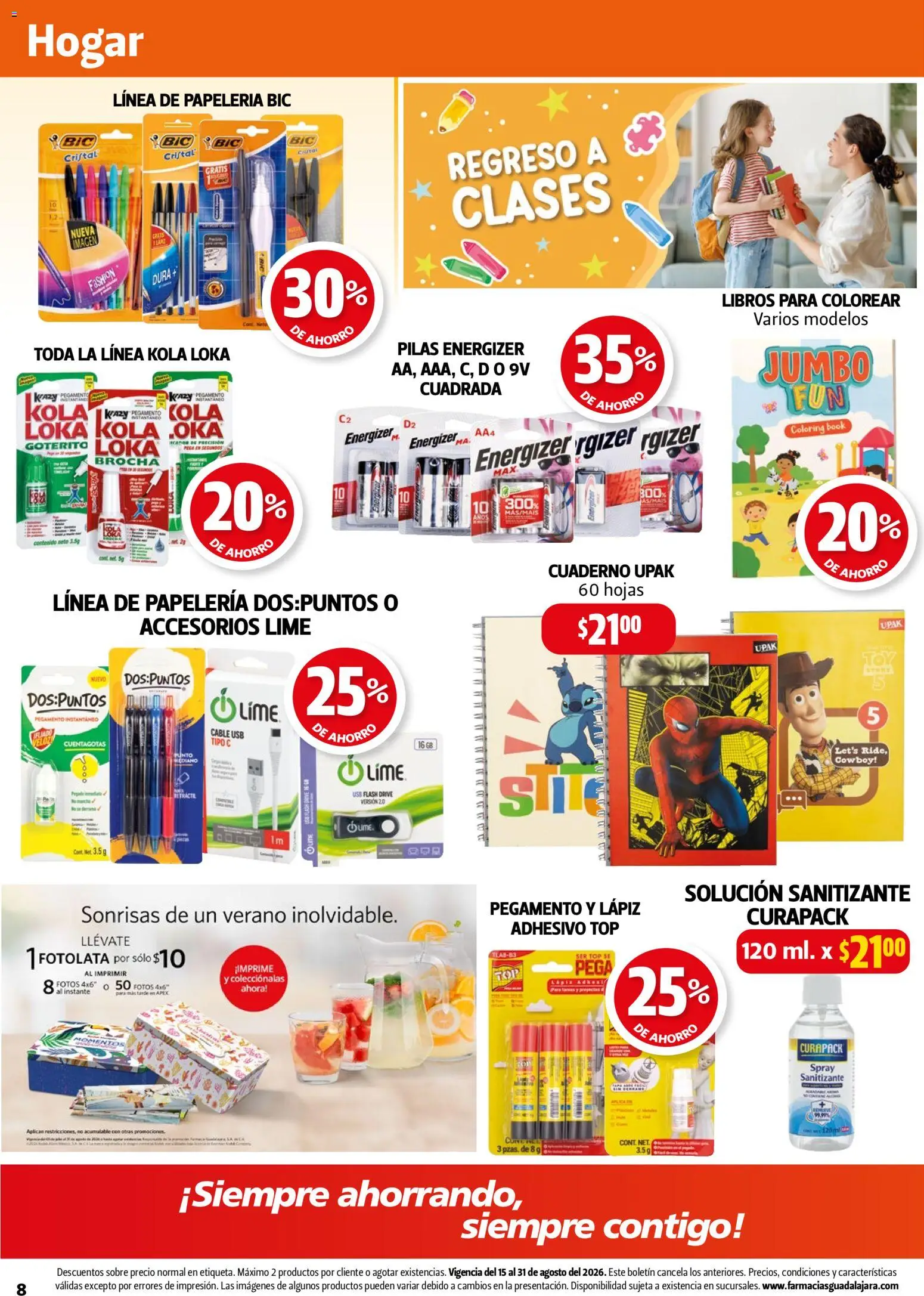 Nuevas ofertas de Farmacia Guadalajara válidas en toda la República Mexicana desde el 15/08/2026. ¡Encuentra las mejores ofertas en Farmacia Guadalajara catálogo! | Página: 8 | Productos: Usb, Pegamento, Cable, Pilas