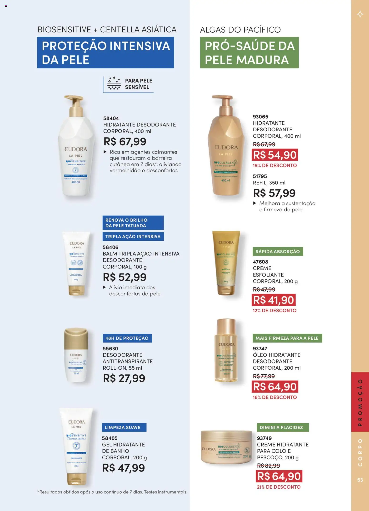 Eudora Folheto - válido de 15/07/2026 | Página: 56 | Produtos: Desodorante, Óleo, Creme