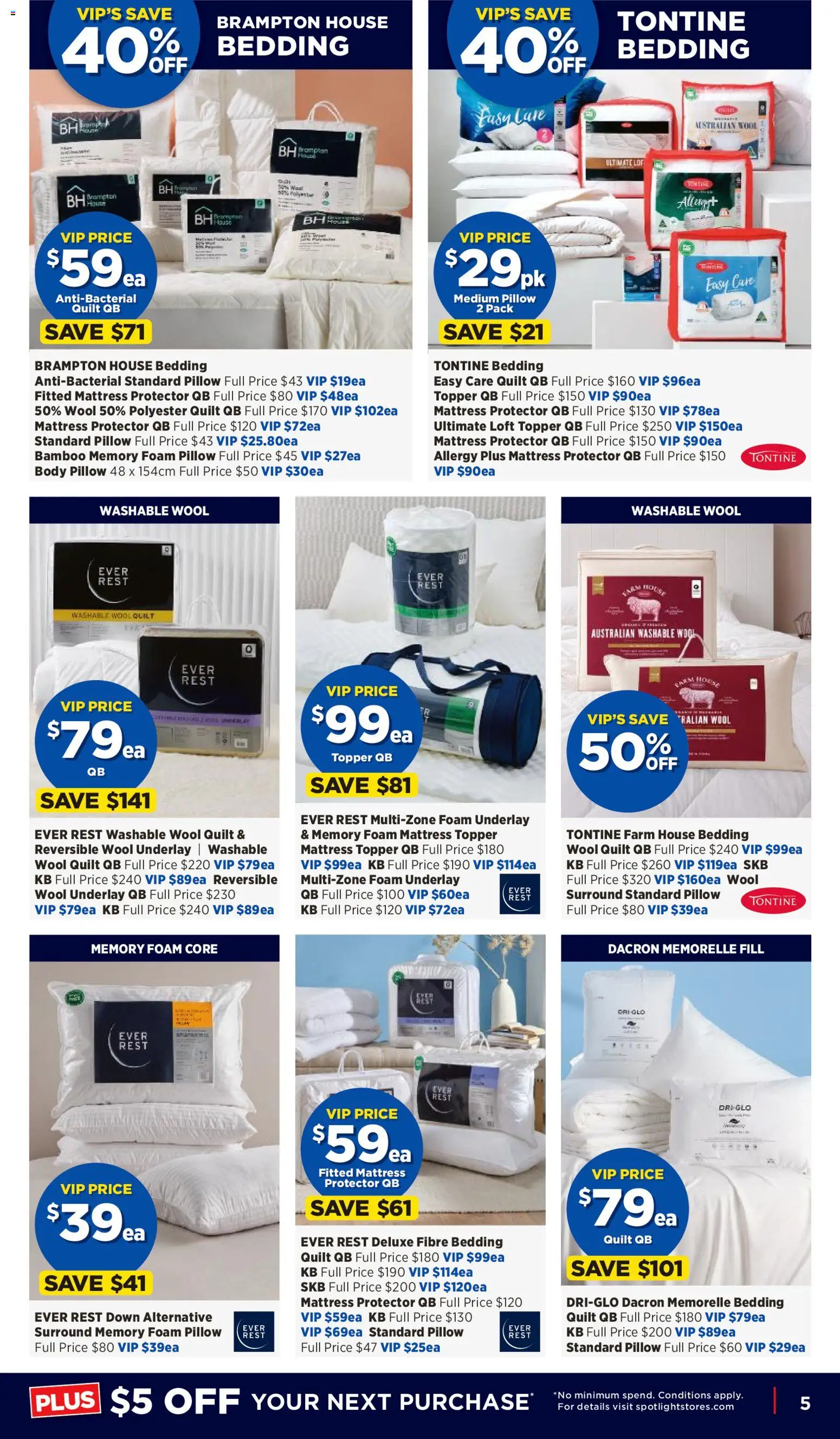Spotlight catalogue - valid from 06/08/2026 | Page: 5 | Products: Foam, Mattress, Pillow, Allergy