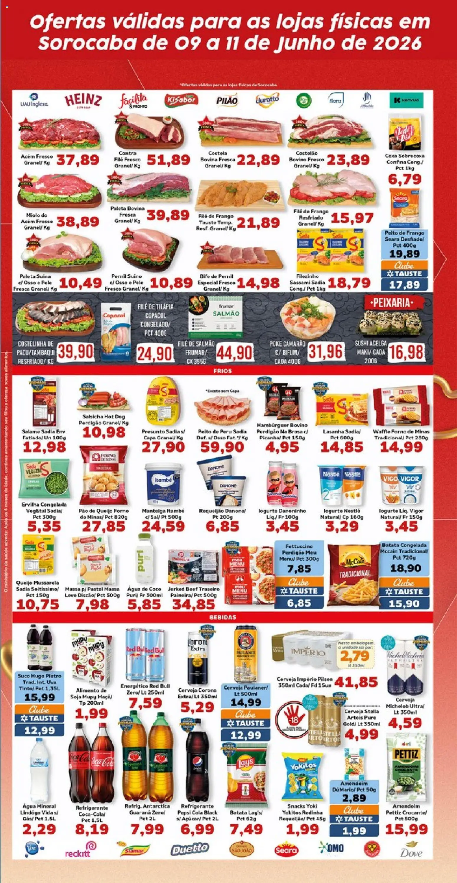 Tauste Folheto - válido de 09.06.2026 | Página: 4 | Produtos: Salsicha, Manteiga, Pão, Lasanha