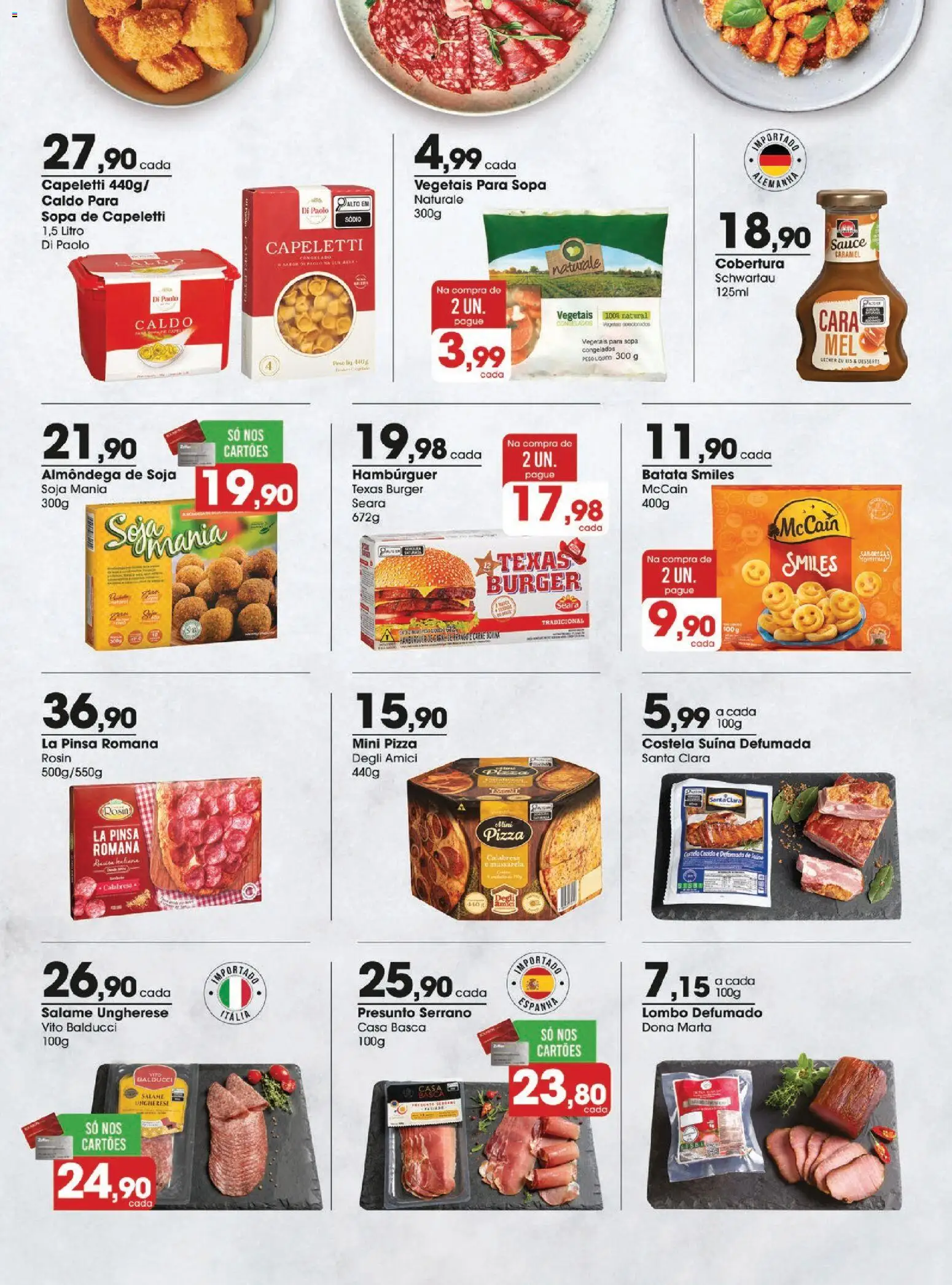 Zaffari Folheto - válido de 26.05.2026 | Página: 9 | Produtos: Cará, Lombo, Pizza, Hambúrguer