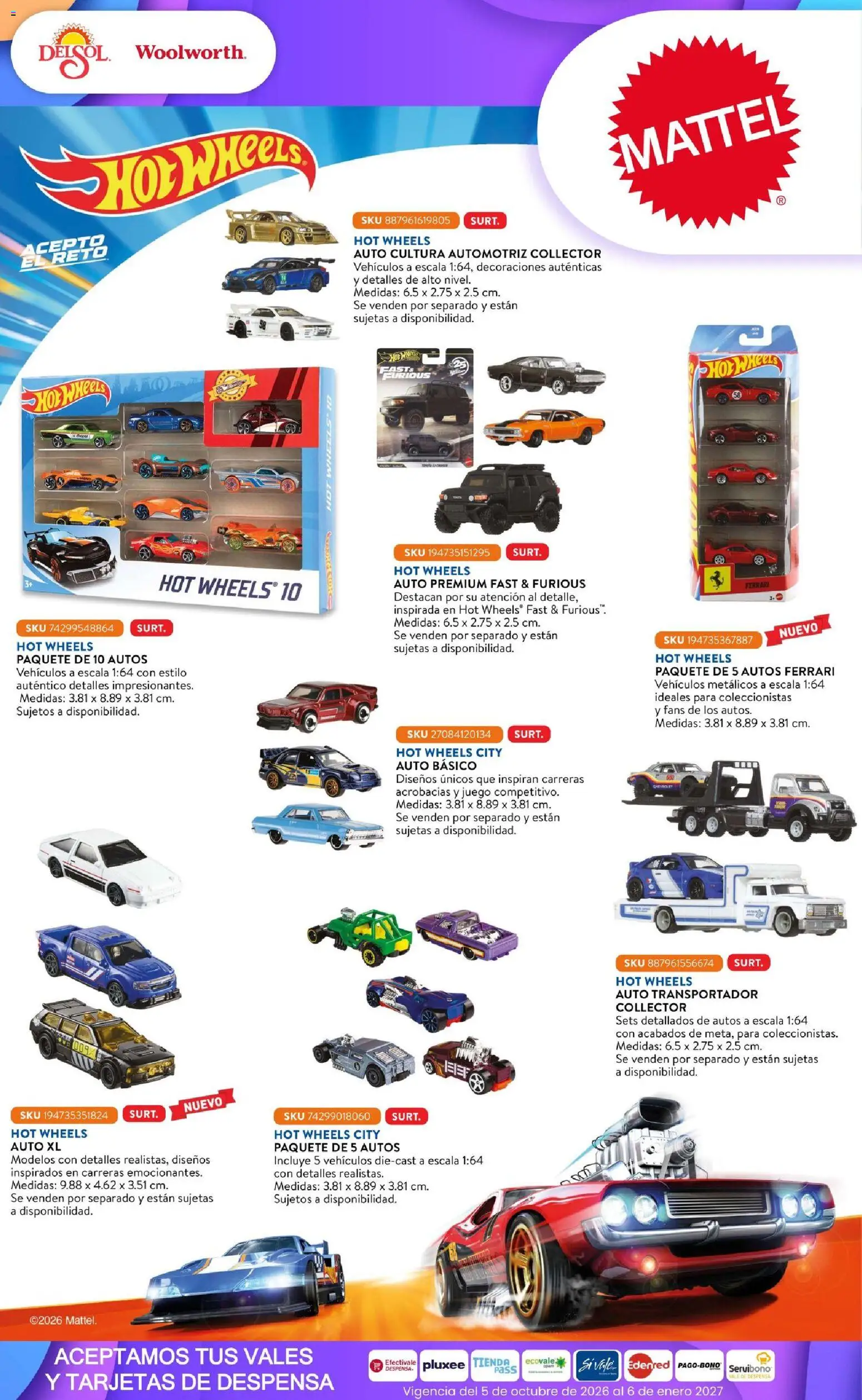Nuevas ofertas de Del Sol y Woolworth válidas en toda la República Mexicana desde el 01/10/2026. ¡Encuentra las mejores ofertas en Del Sol y Woolworth catálogo El Castillo del Juguete! | Página: 152