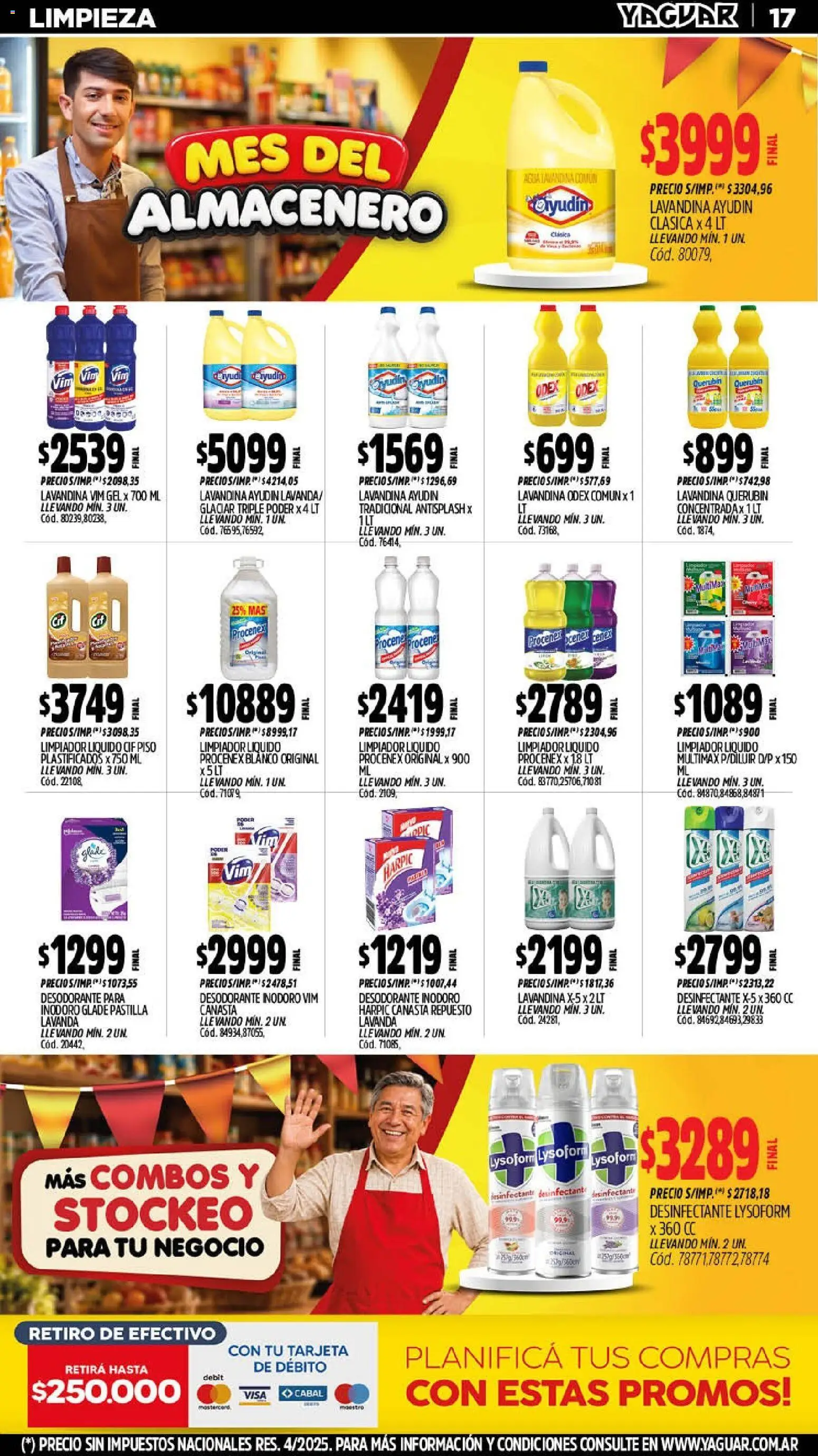 Yaguar - Oferta Semanal Santa Fé │ válido desde el 14/09/2026 | Página: 18 | Productos: Desinfectante, Lavandina, Agua, Canasta