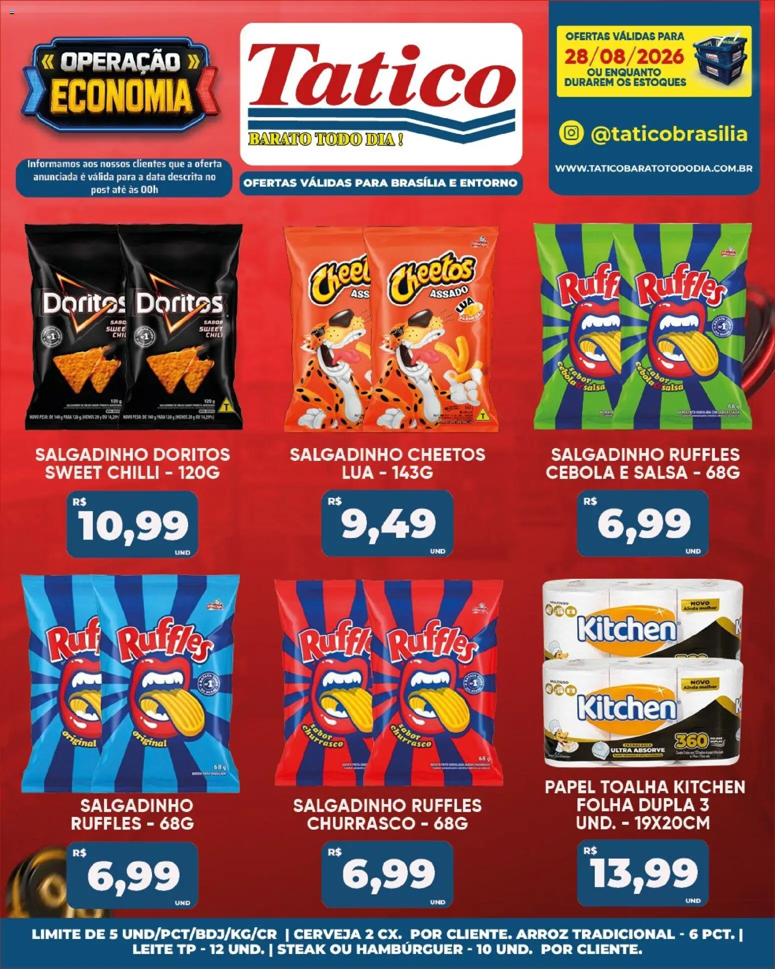 Tatico Folheto - válido de 28/08/2026 | Página: 18 | Produtos: Steak, Salsa, Leite, Arroz