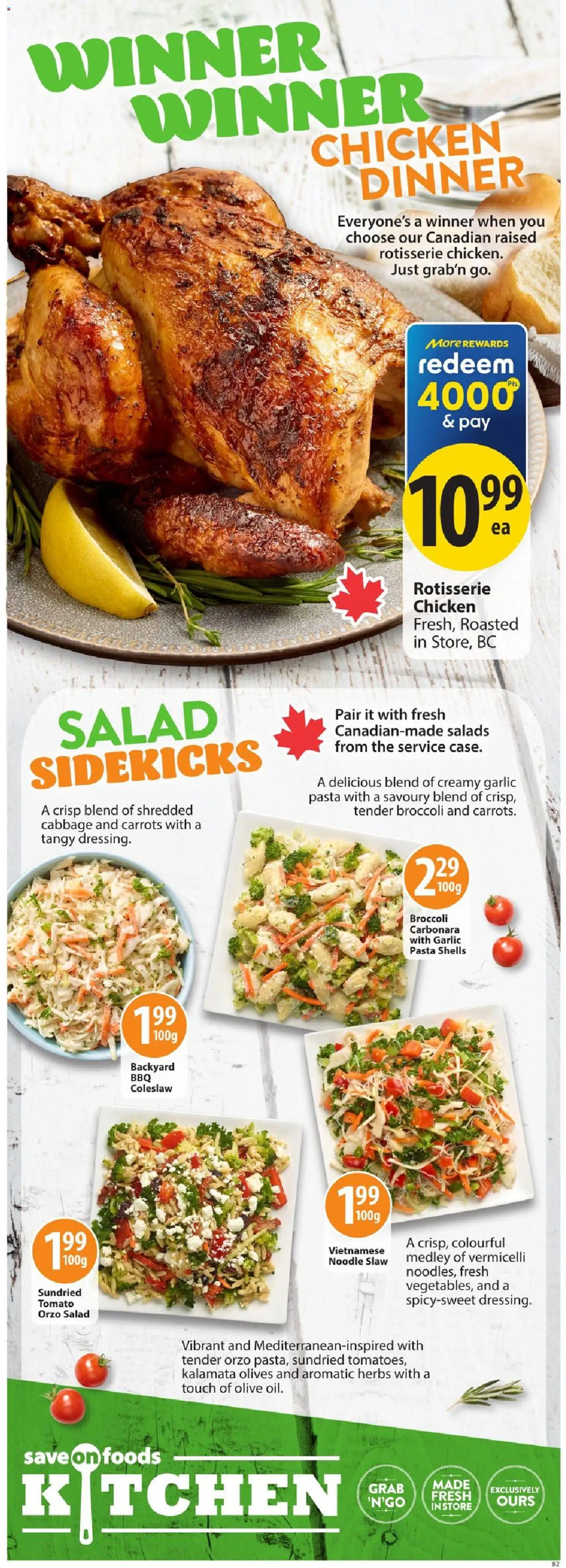 Save on foods flyer valid from Aug 27, 2026 | Page: 16 | Products: Pasta, Garlic, Chicken, Tomatoes