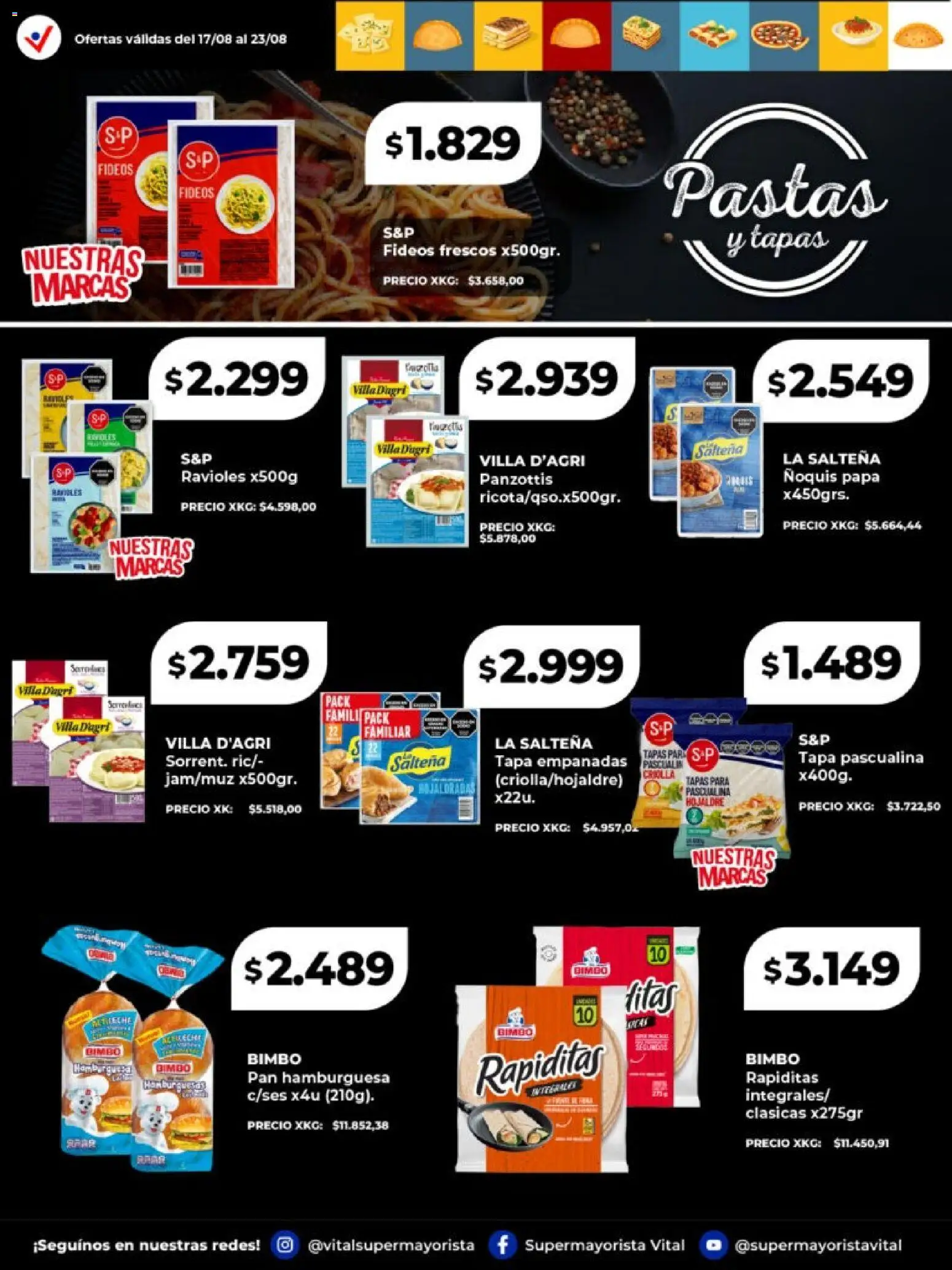 Vital - Especial de frescos │ válido desde el 17/08/2026 | Página: 6 | Productos: Papa, Ravioles, Ñoquis, Fideos